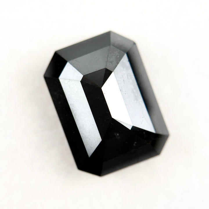 12.00 Ct Emerald Rose Cut Black Natural Salt and Pepper Diamond