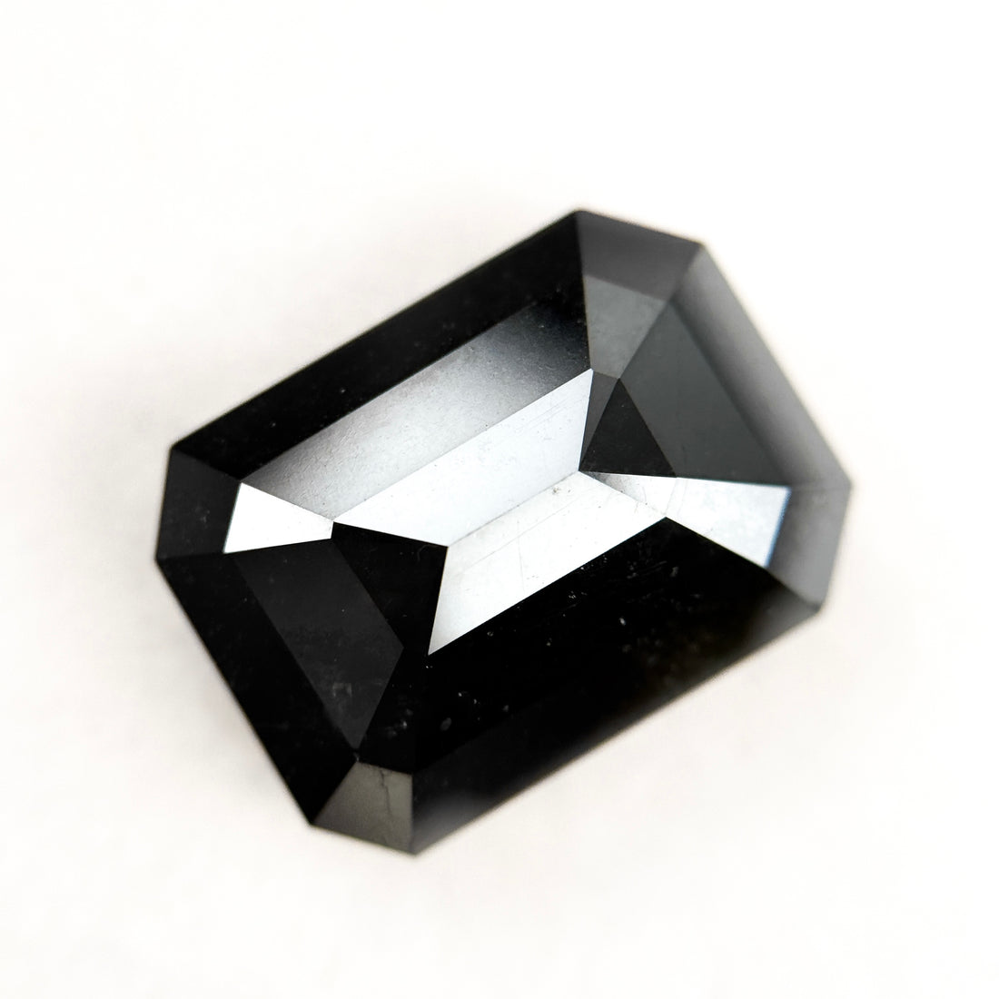 12.00 Ct Emerald Rose Cut Black Natural Salt and Pepper Diamond