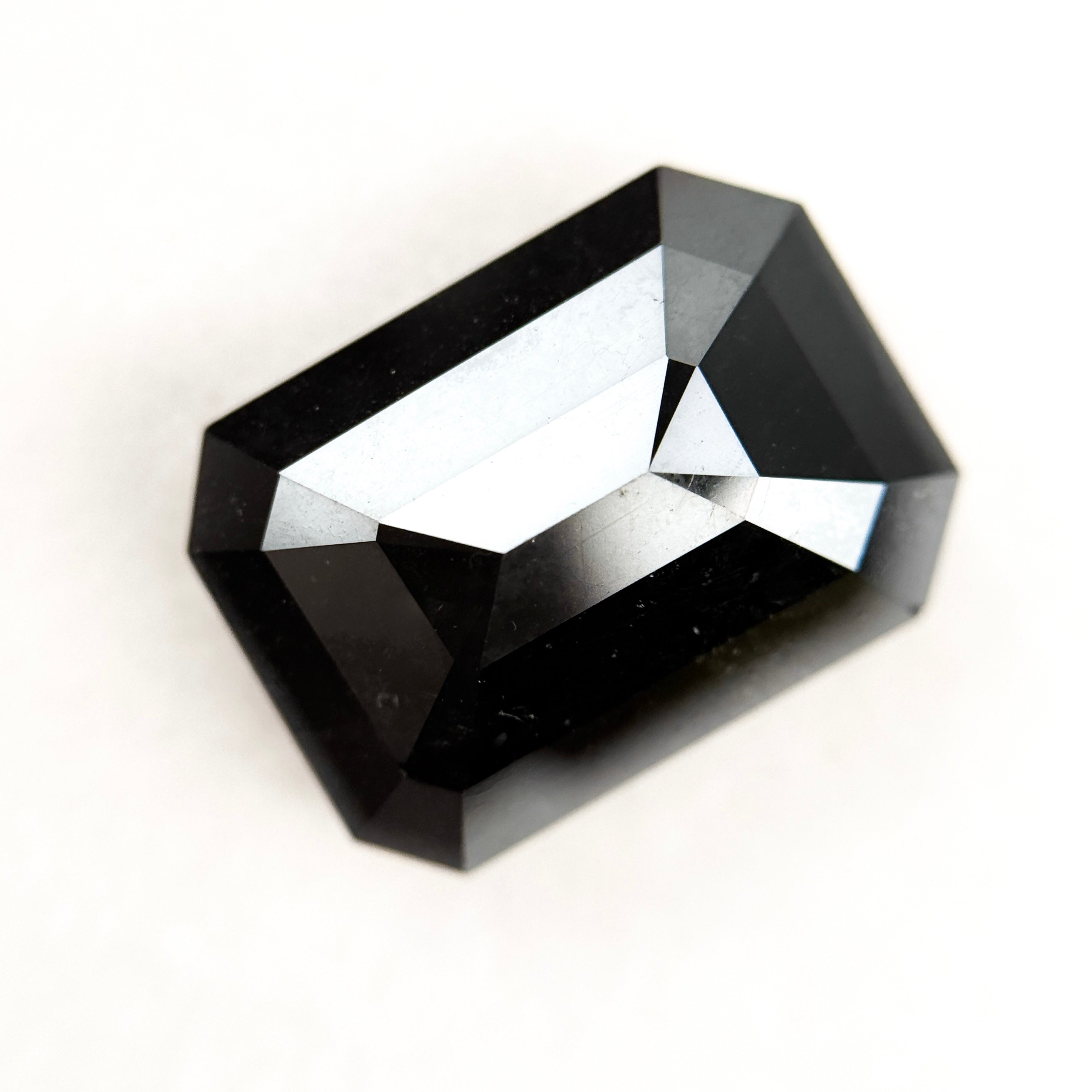 12.00 Ct Emerald Rose Cut Black Natural Salt and Pepper Diamond