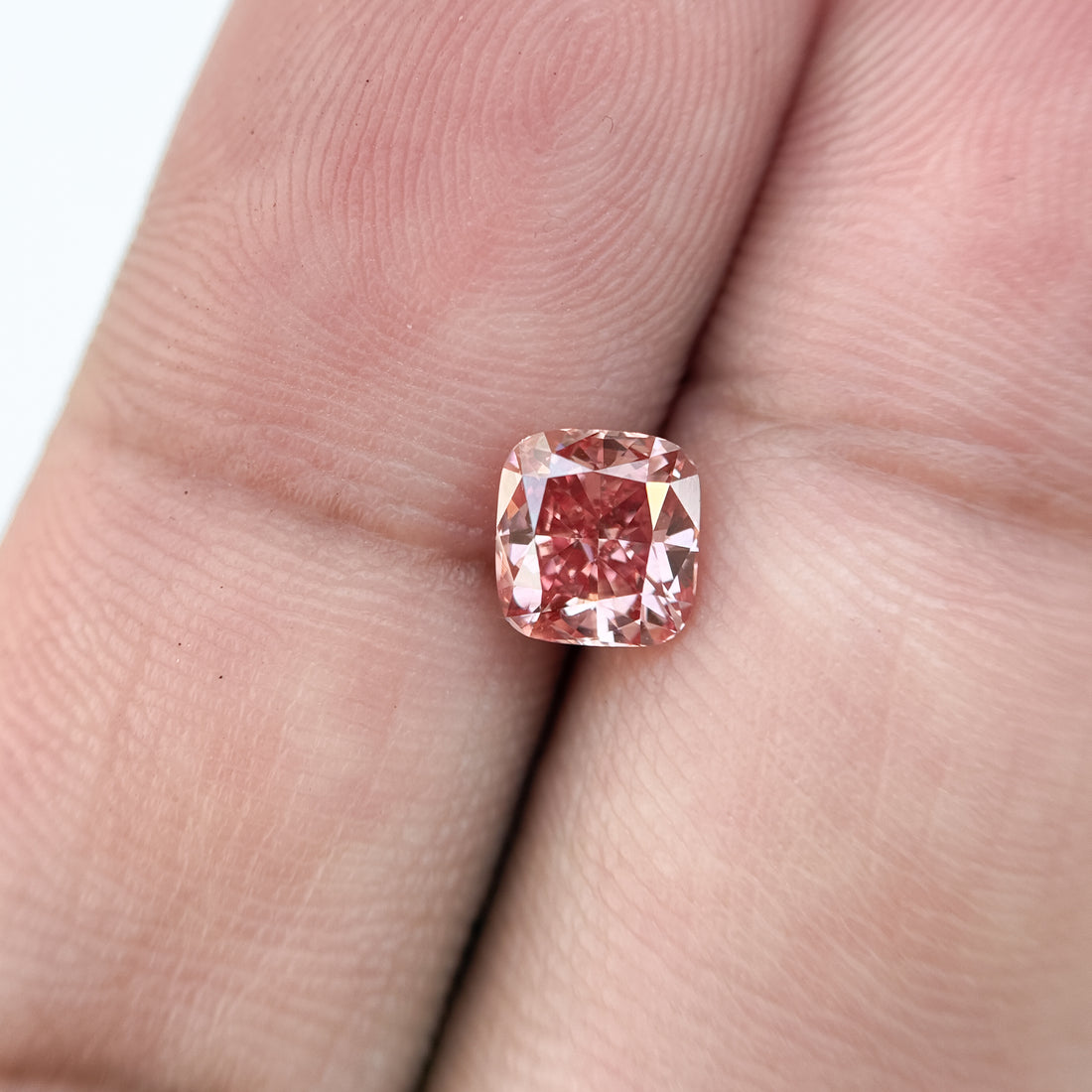 1.0 Ct Cushion Brilliant Cut Pink Natural Salt and Pepper Diamond