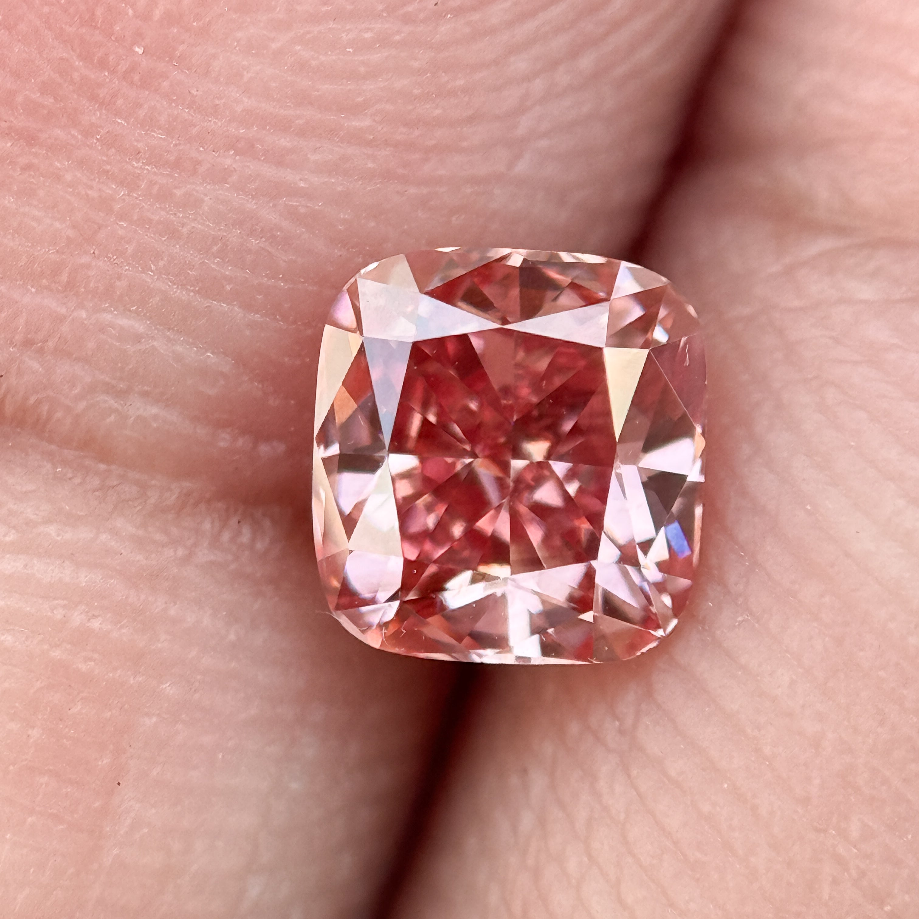 1.0 Ct Cushion Brilliant Cut Pink Natural Salt and Pepper Diamond