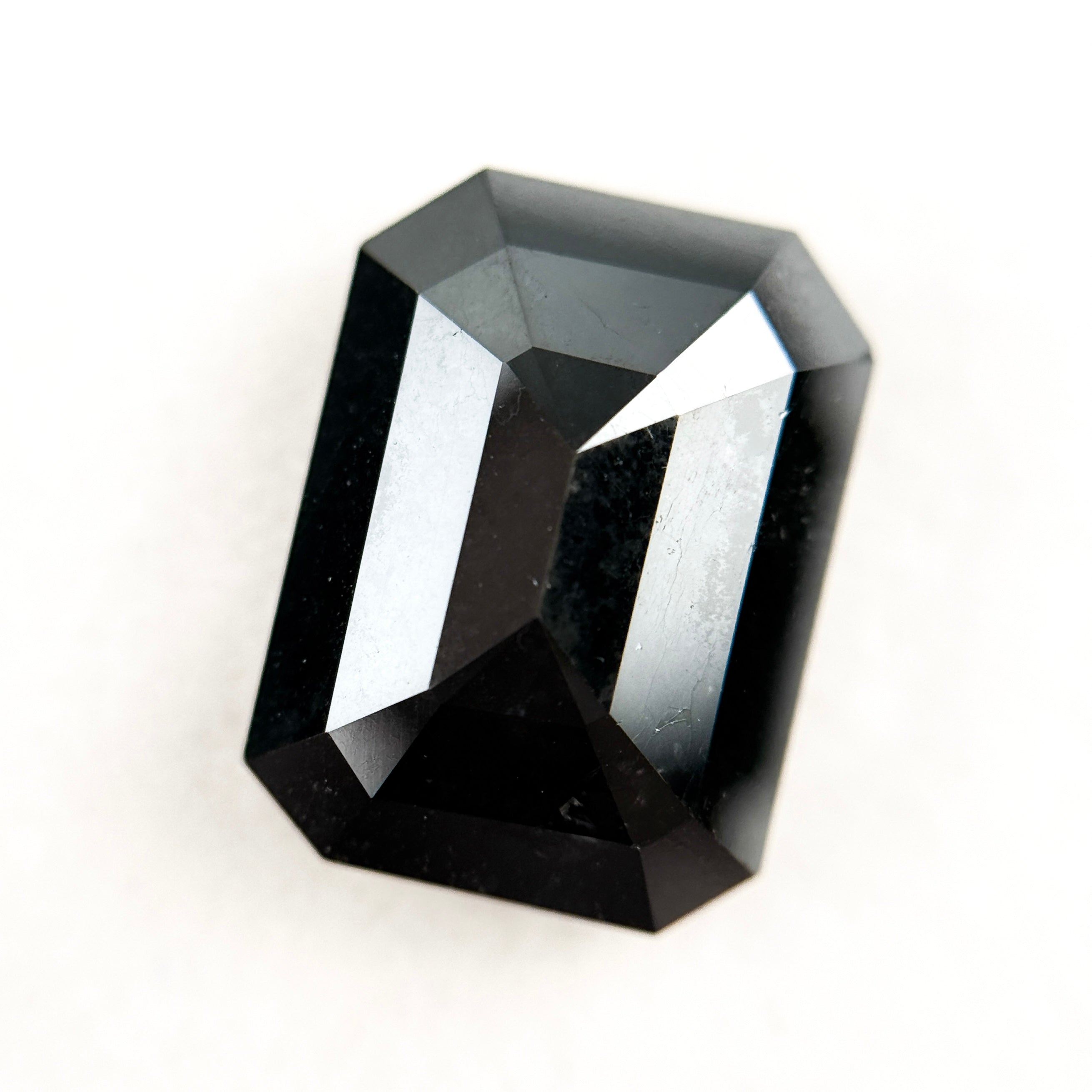 12.00 Ct Emerald Rose Cut Black Natural Salt and Pepper Diamond