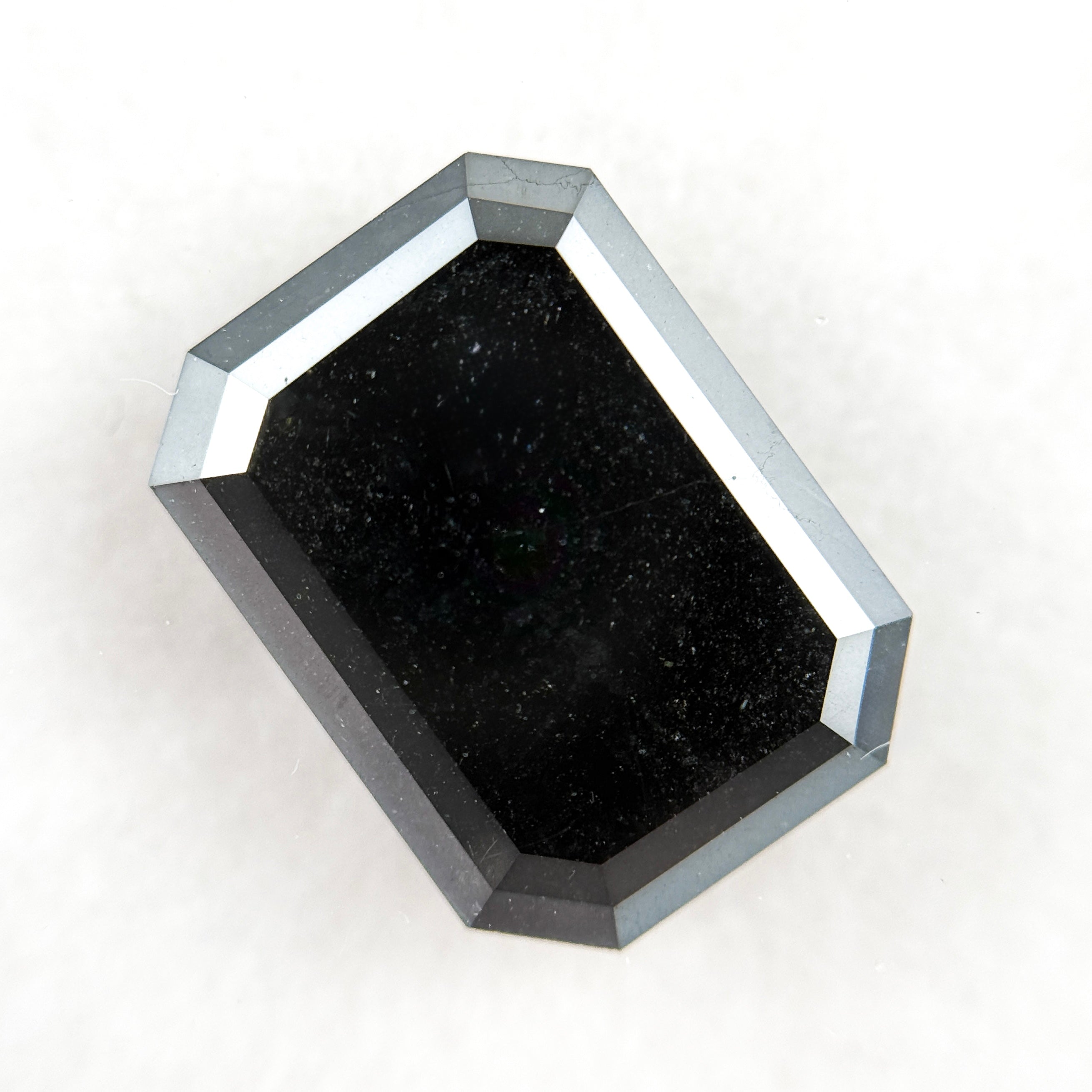 12.00 Ct Emerald Rose Cut Black Natural Salt and Pepper Diamond
