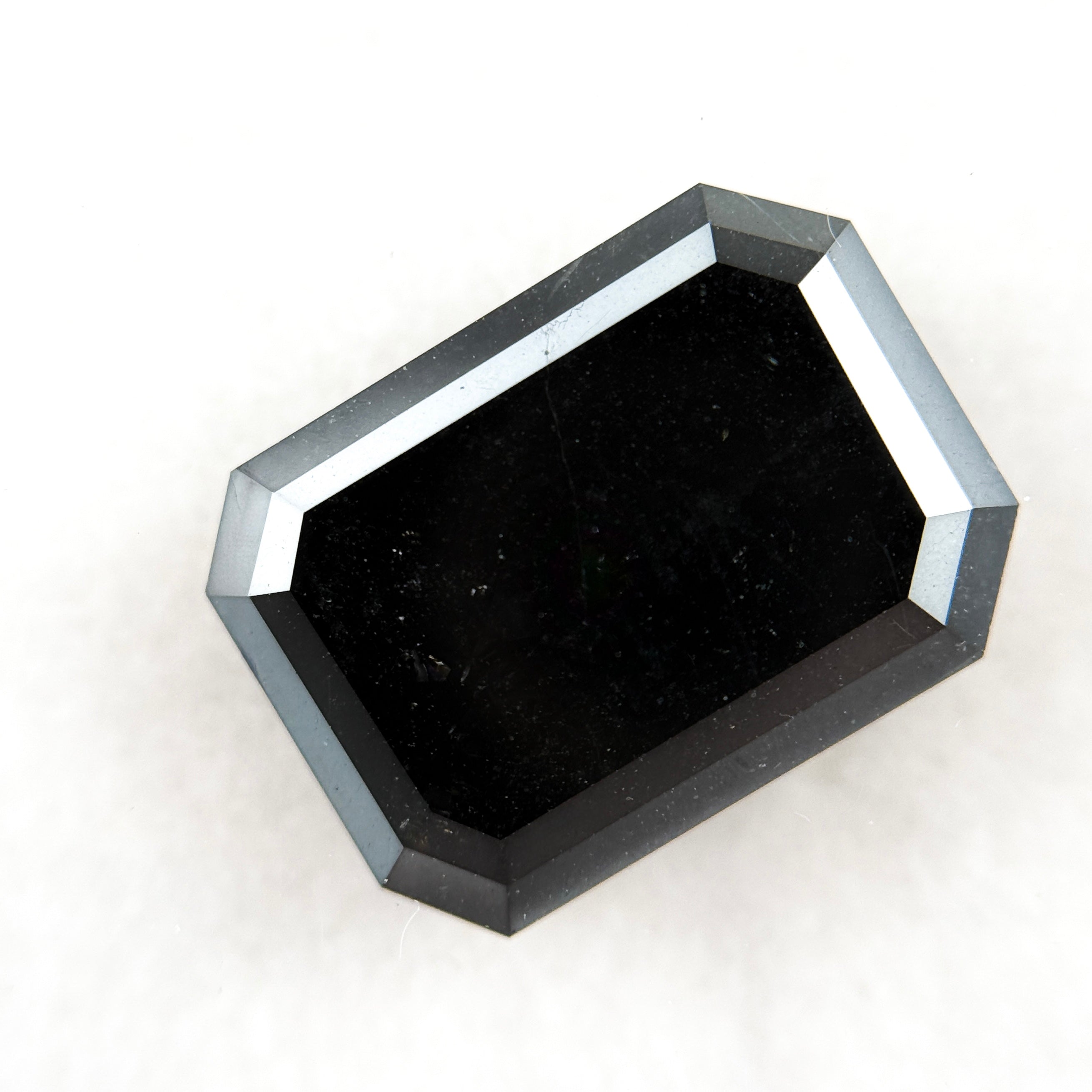 12.00 Ct Emerald Rose Cut Black Natural Salt and Pepper Diamond