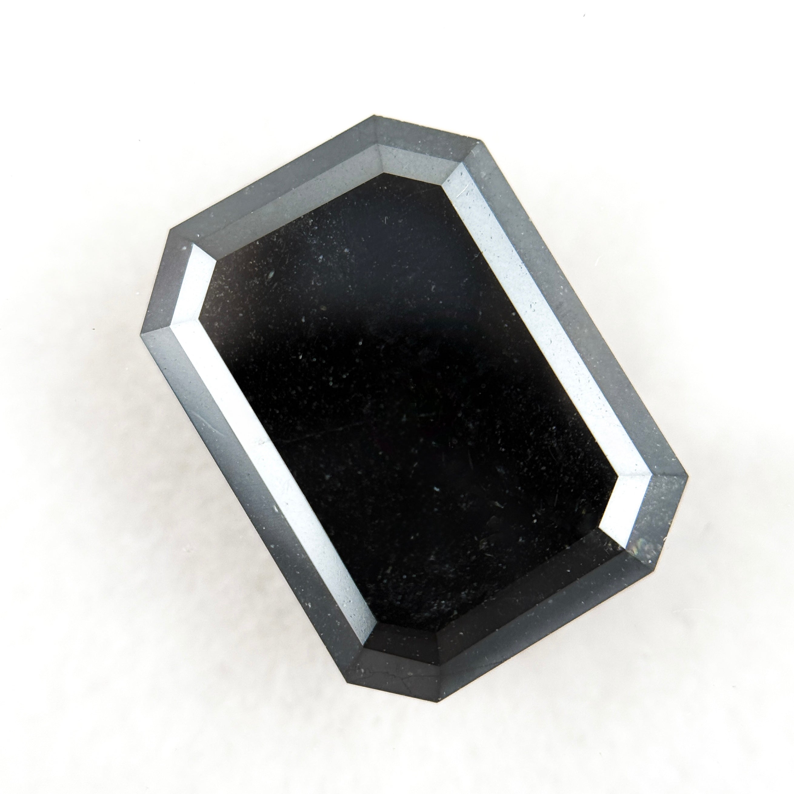 12.00 Ct Emerald Rose Cut Black Natural Salt and Pepper Diamond