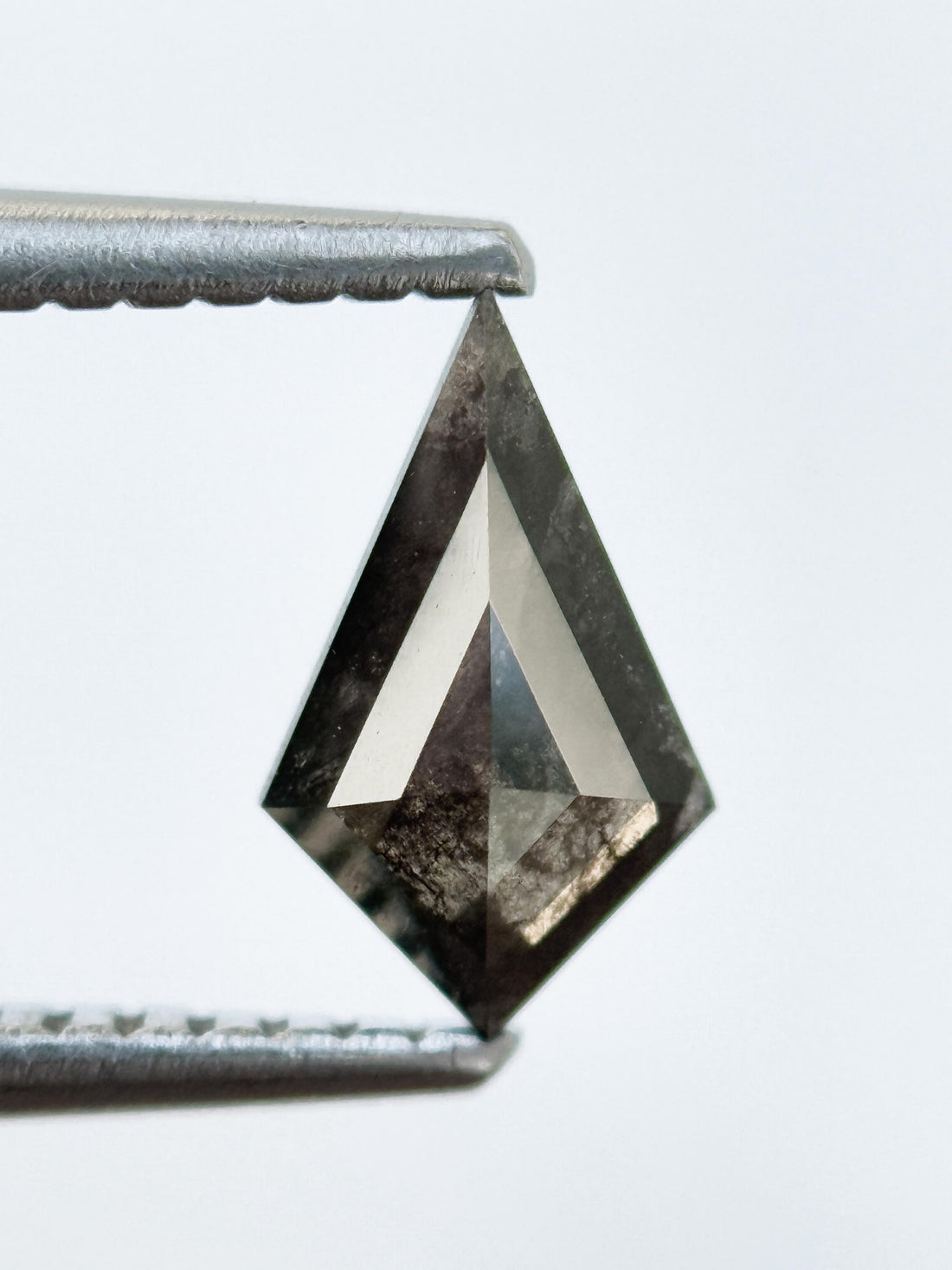 0.58 Ct Kite Rose Cut Grey Natural Salt and Pepper Diamond