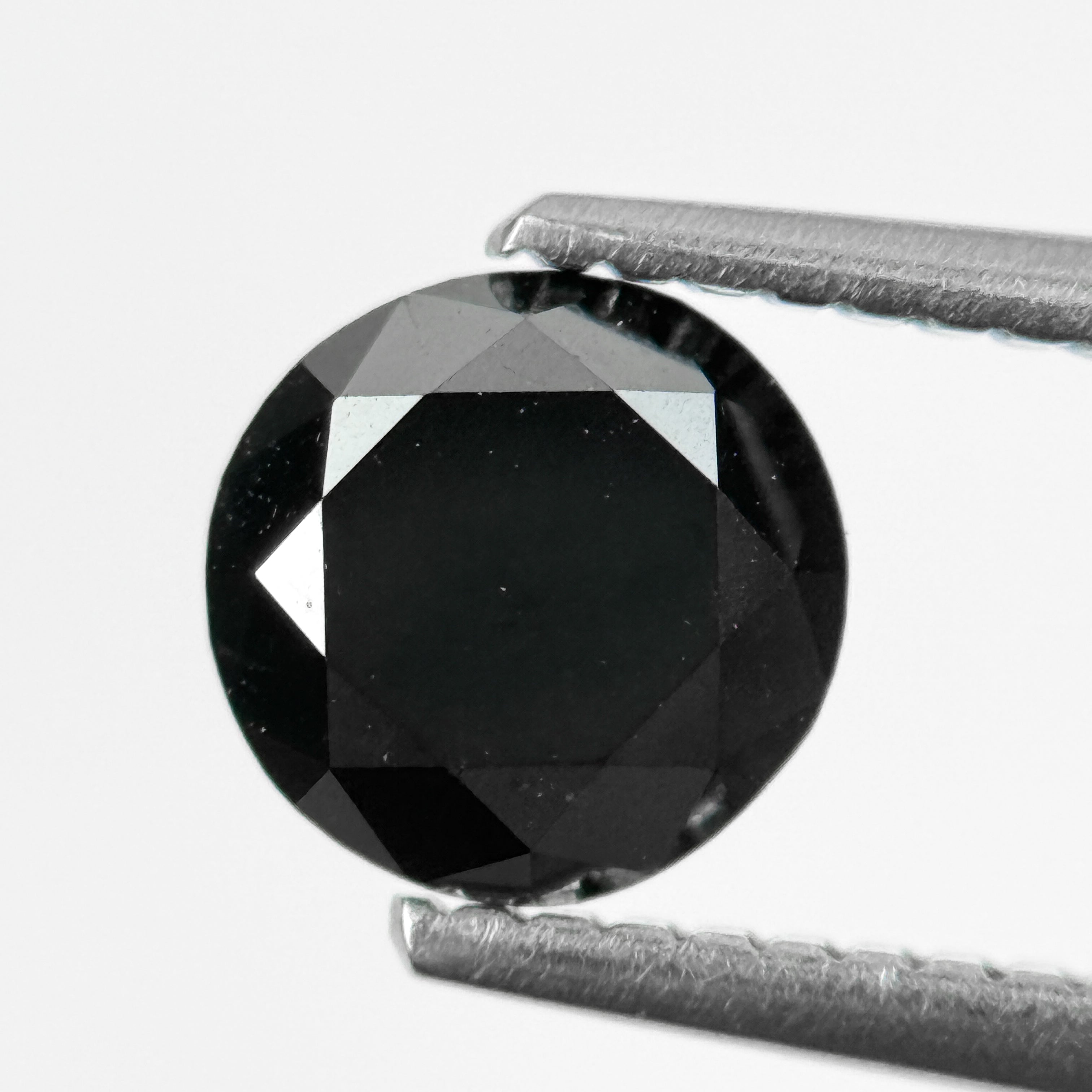 1.25 Ct Round Brilliant Cut Black Natural Salt and Pepper Diamond