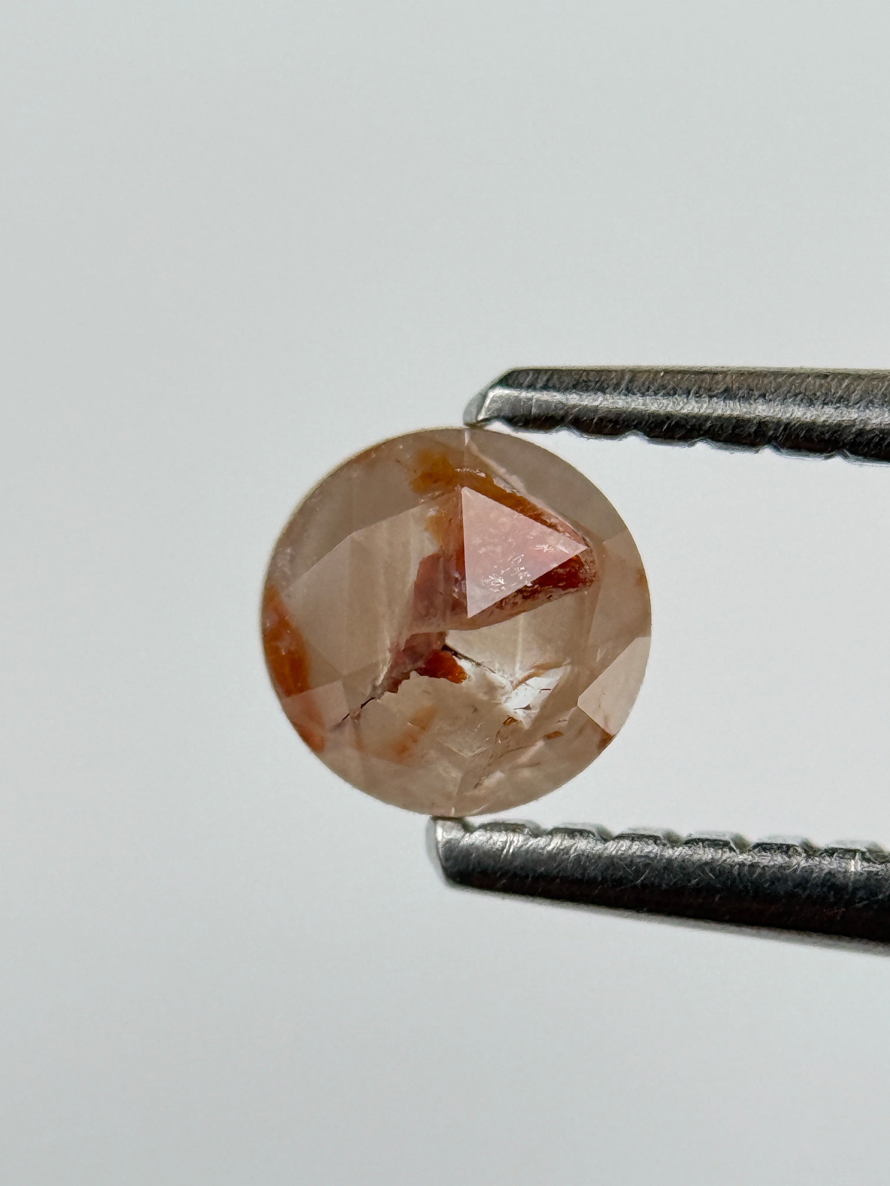 0.32 Ct Round Rose Cut Red Natural Salt and Pepper Diamond