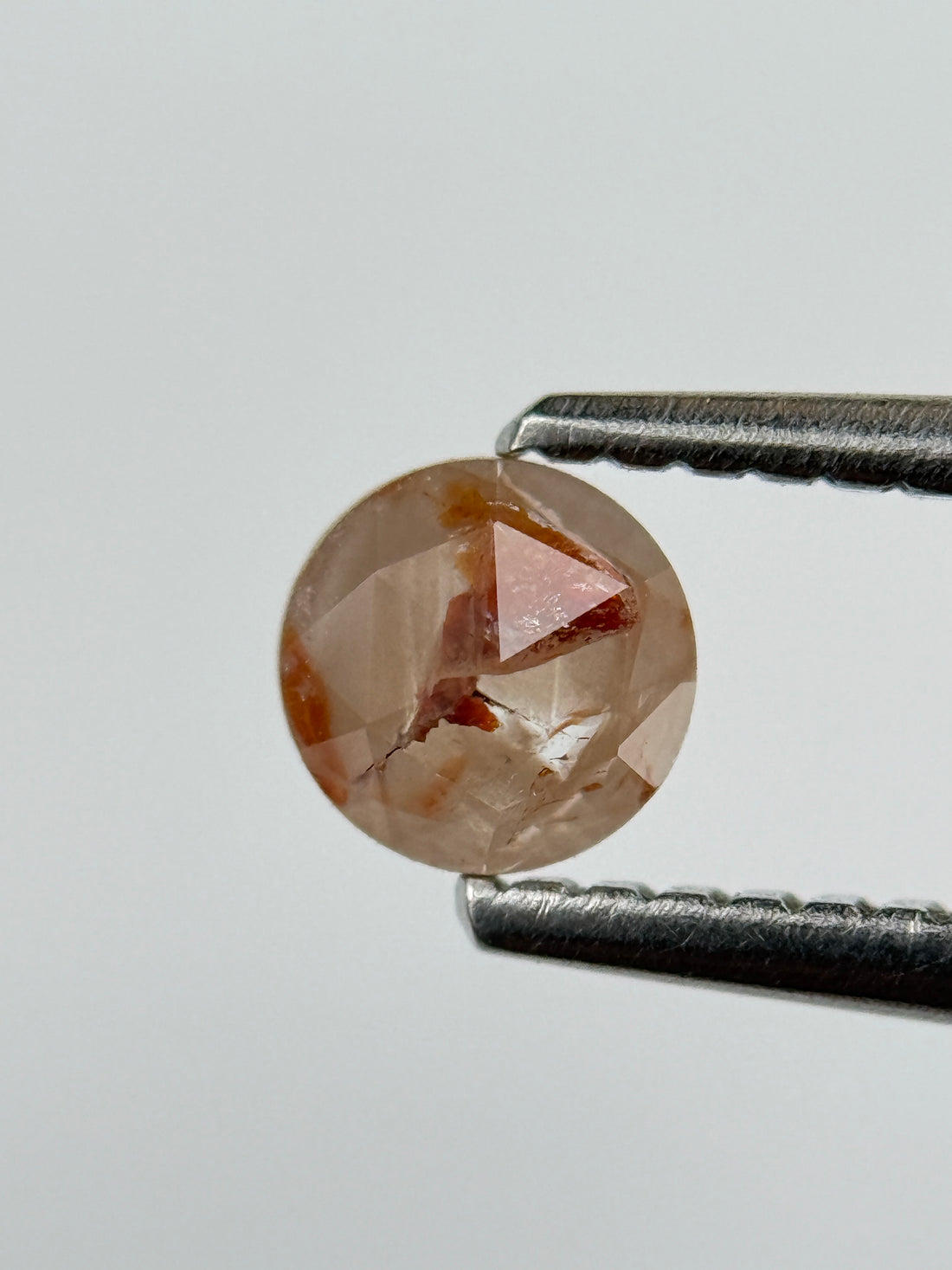 0.32 Ct Round Rose Cut Red Natural Salt and Pepper Diamond