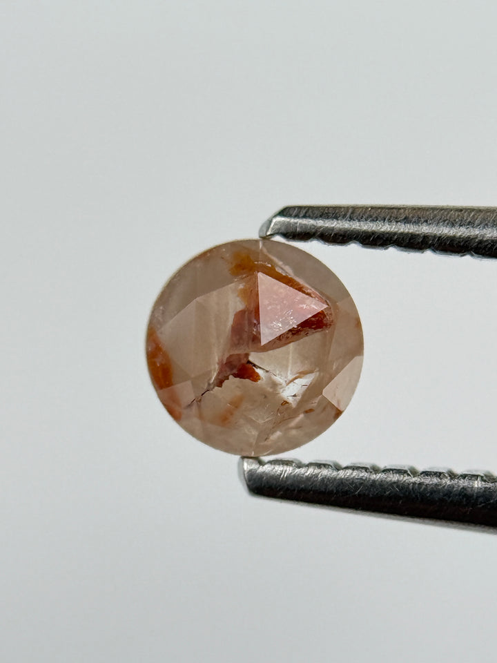0.32 Ct Round Rose Cut Red Natural Salt and Pepper Diamond