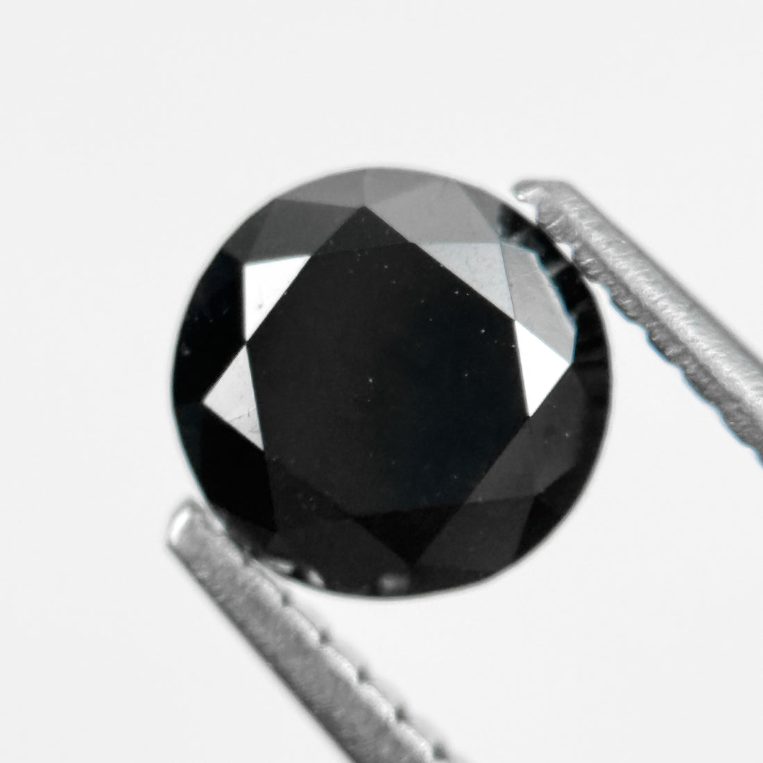 1.30 Ct Round Brilliant Cut Black Natural Galaxy Diamond
