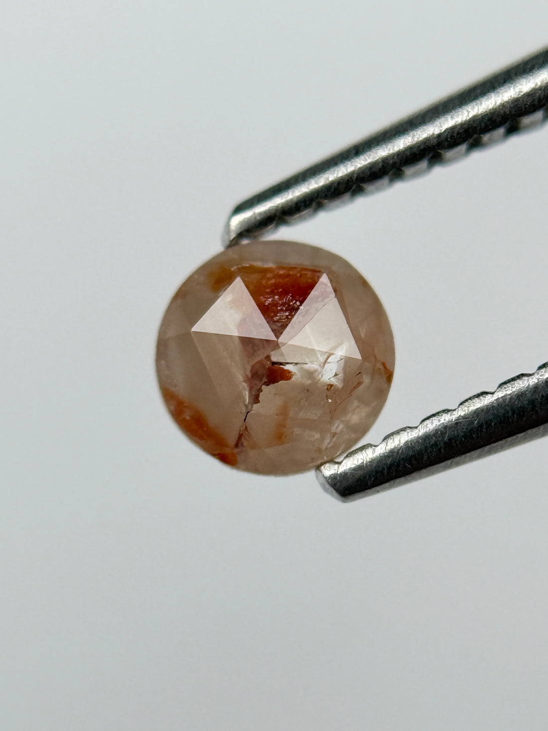0.32 Ct Round Rose Cut Red Natural Salt and Pepper Diamond