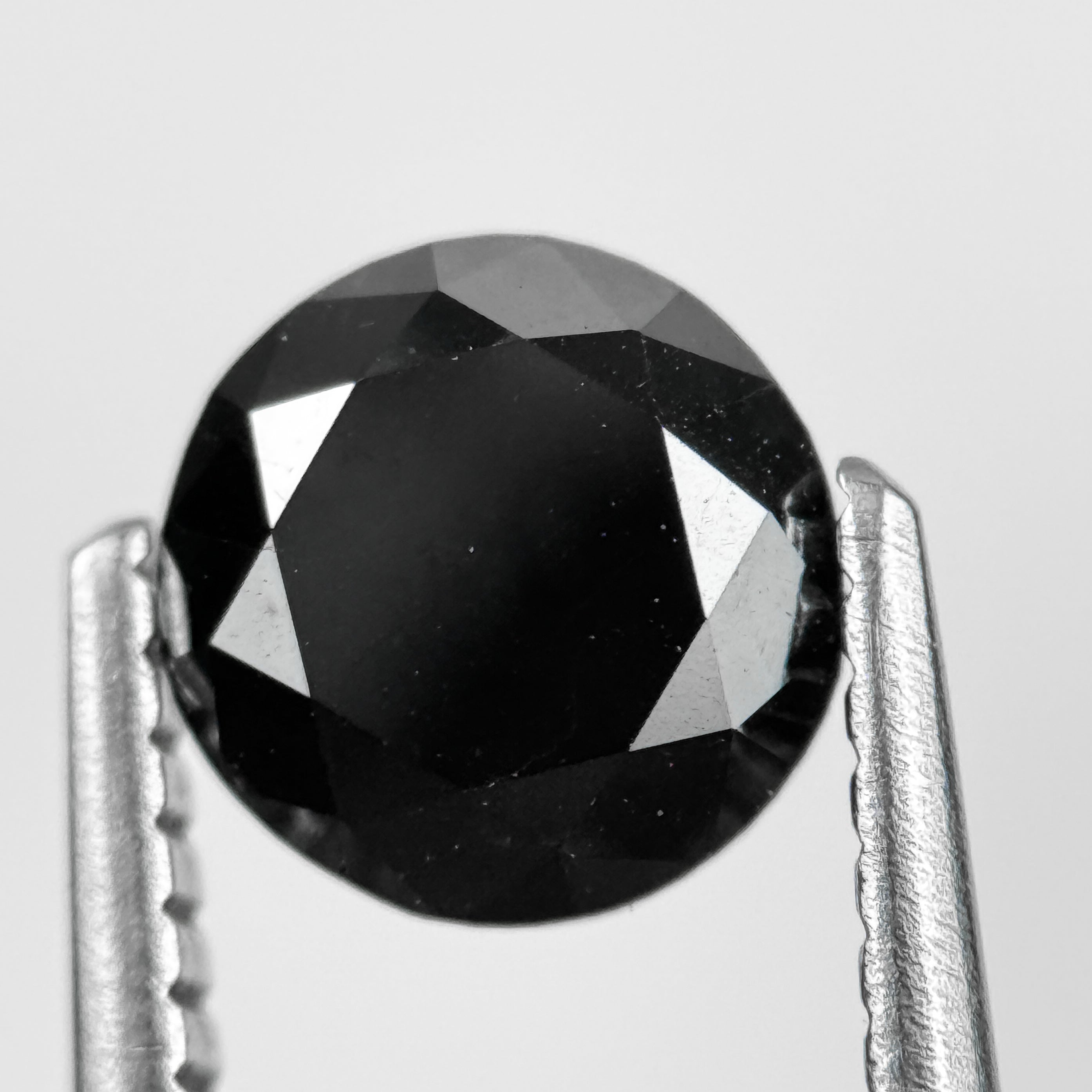 1.25 Ct Round Brilliant Cut Black Natural Salt and Pepper Diamond