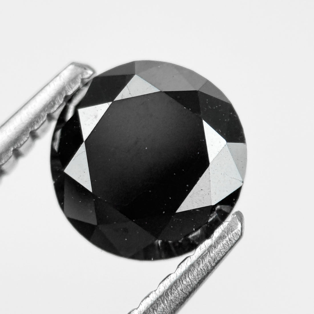 1.25 Ct Round Brilliant Cut Black Natural Salt and Pepper Diamond