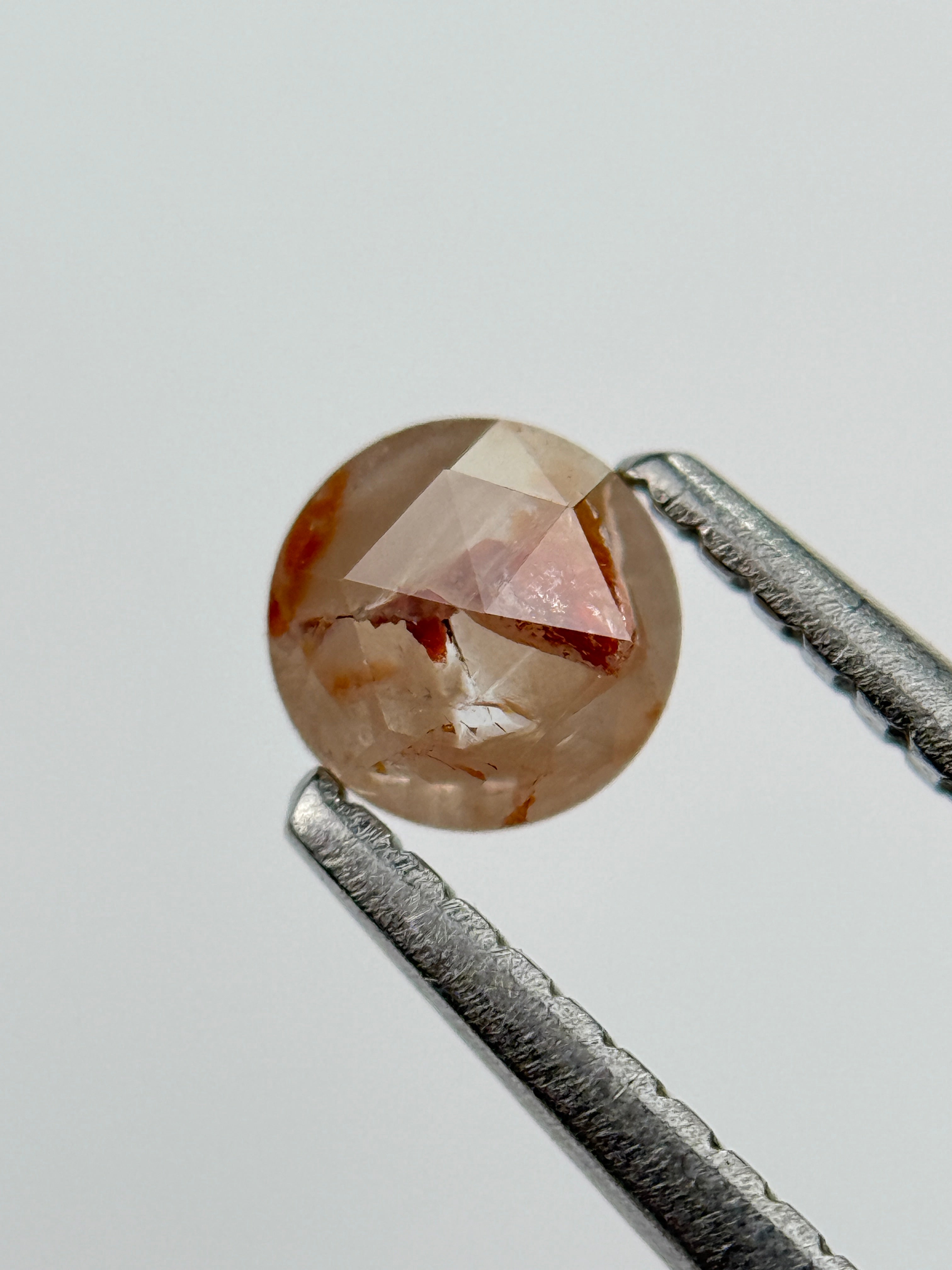 0.32 Ct Round Rose Cut Red Natural Salt and Pepper Diamond