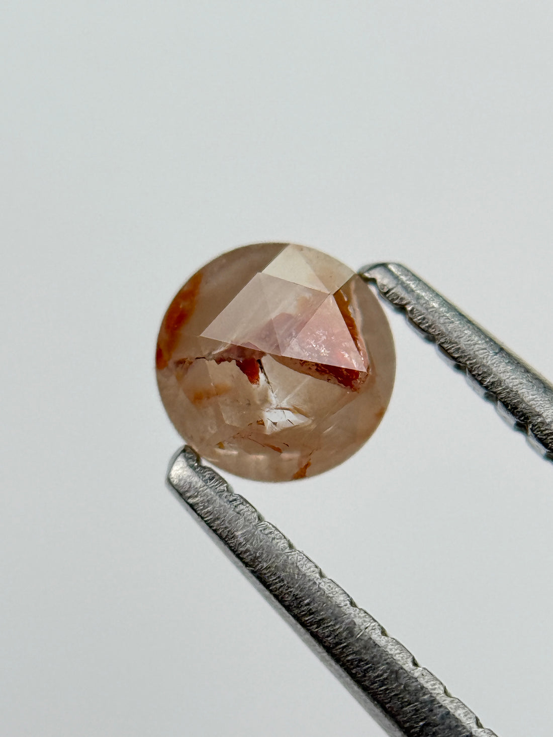 0.32 Ct Round Rose Cut Red Natural Salt and Pepper Diamond