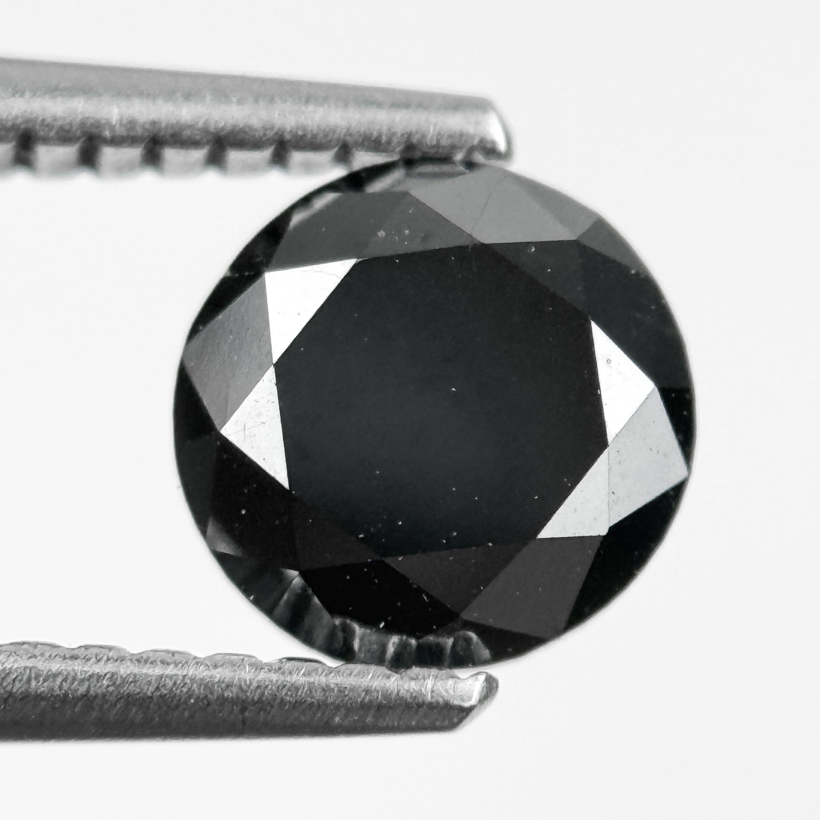 1.30 Ct Round Brilliant Cut Black Natural Galaxy Diamond
