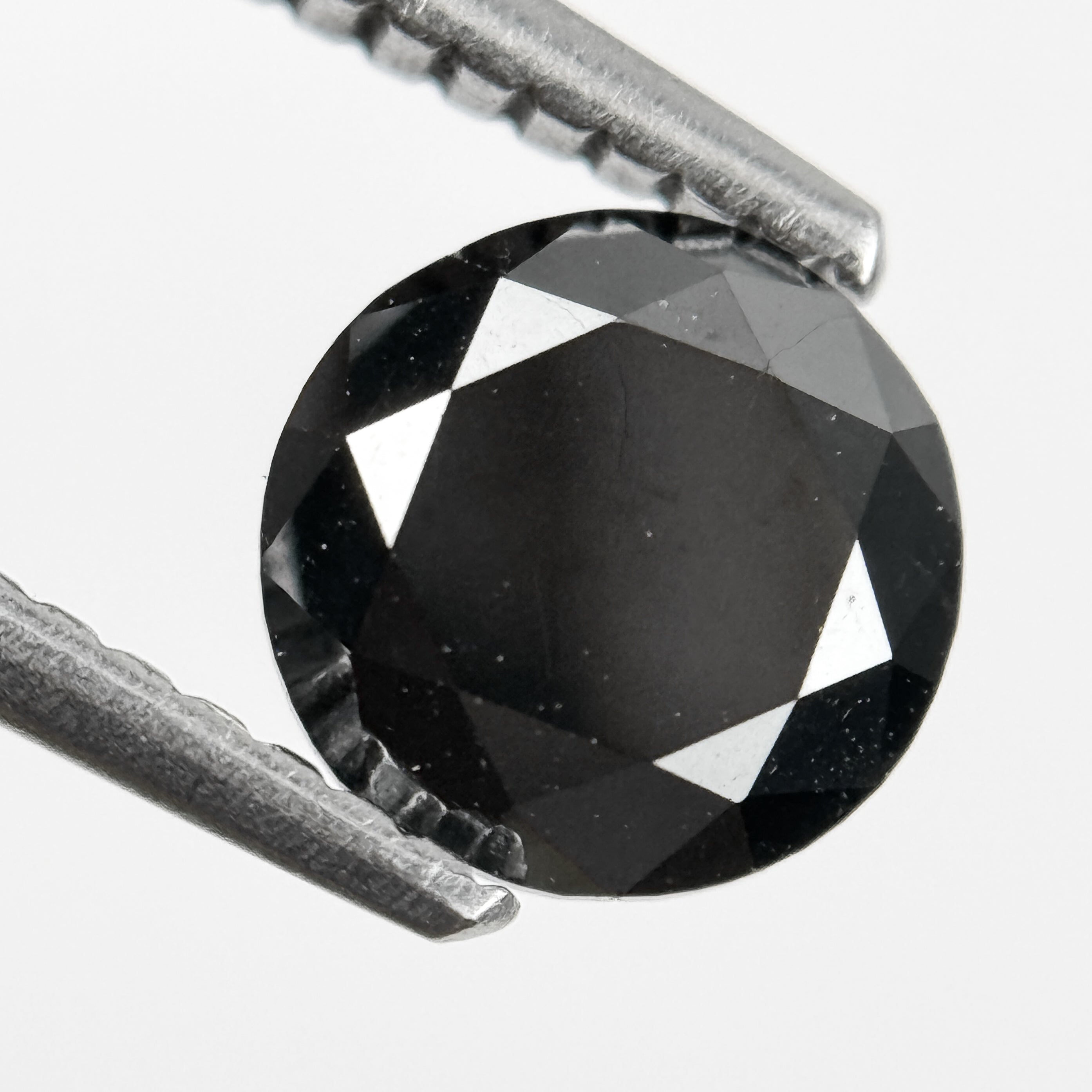 1.25 Ct Round Brilliant Cut Black Natural Salt and Pepper Diamond