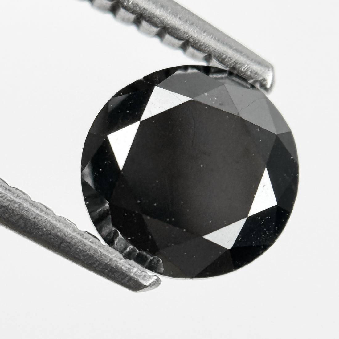 1.25 Ct Round Brilliant Cut Black Natural Salt and Pepper Diamond