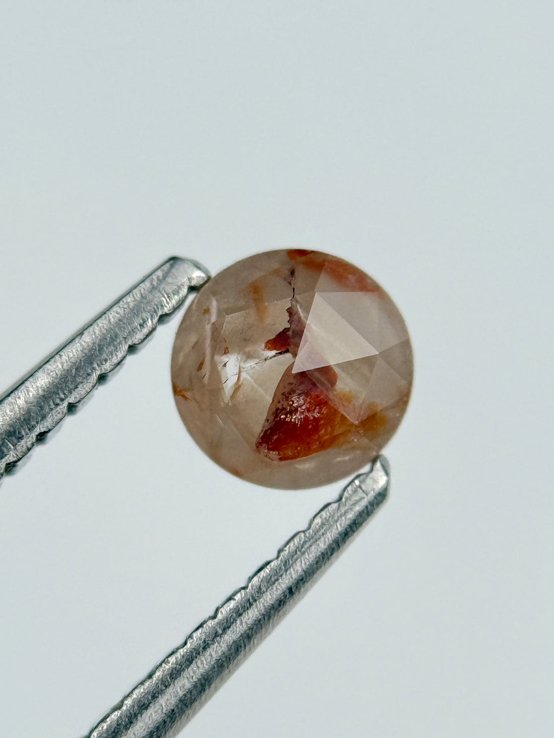 0.32 Ct Round Rose Cut Red Natural Salt and Pepper Diamond