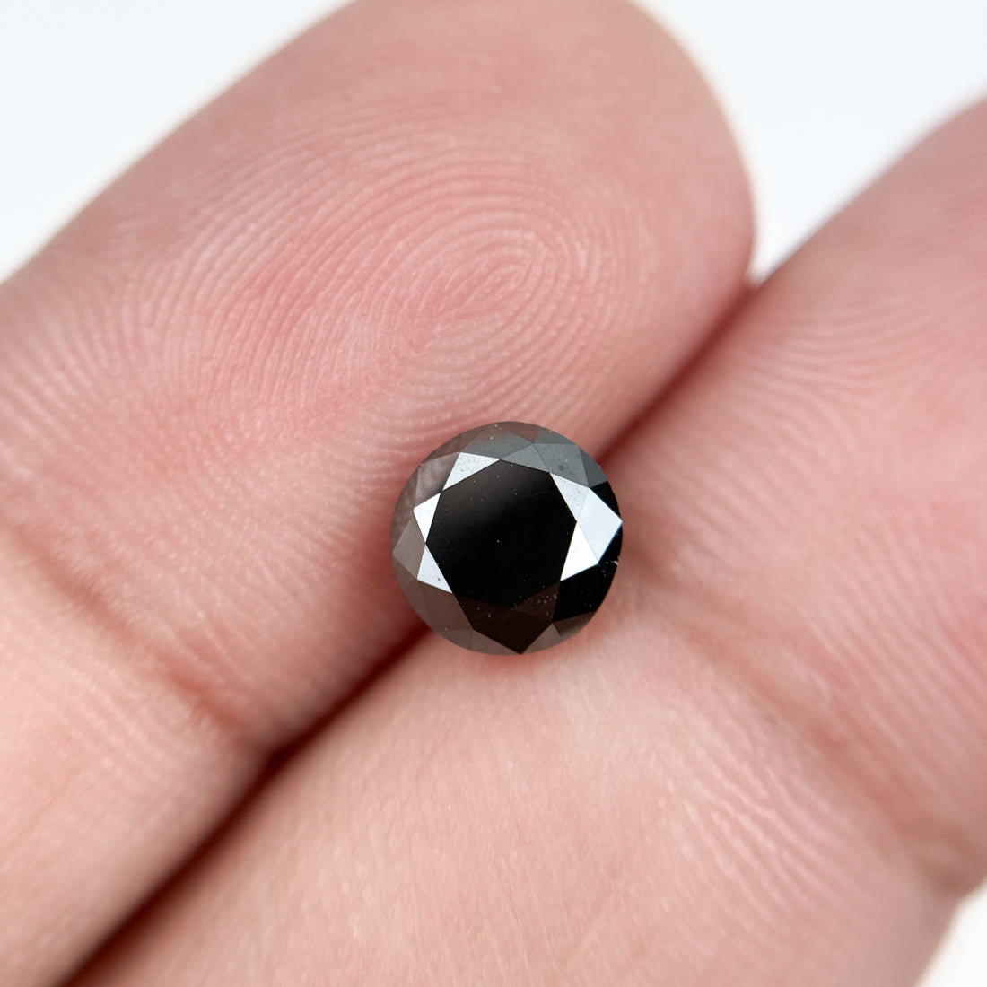 1.30 Ct Round Brilliant Cut Black Natural Galaxy Diamond