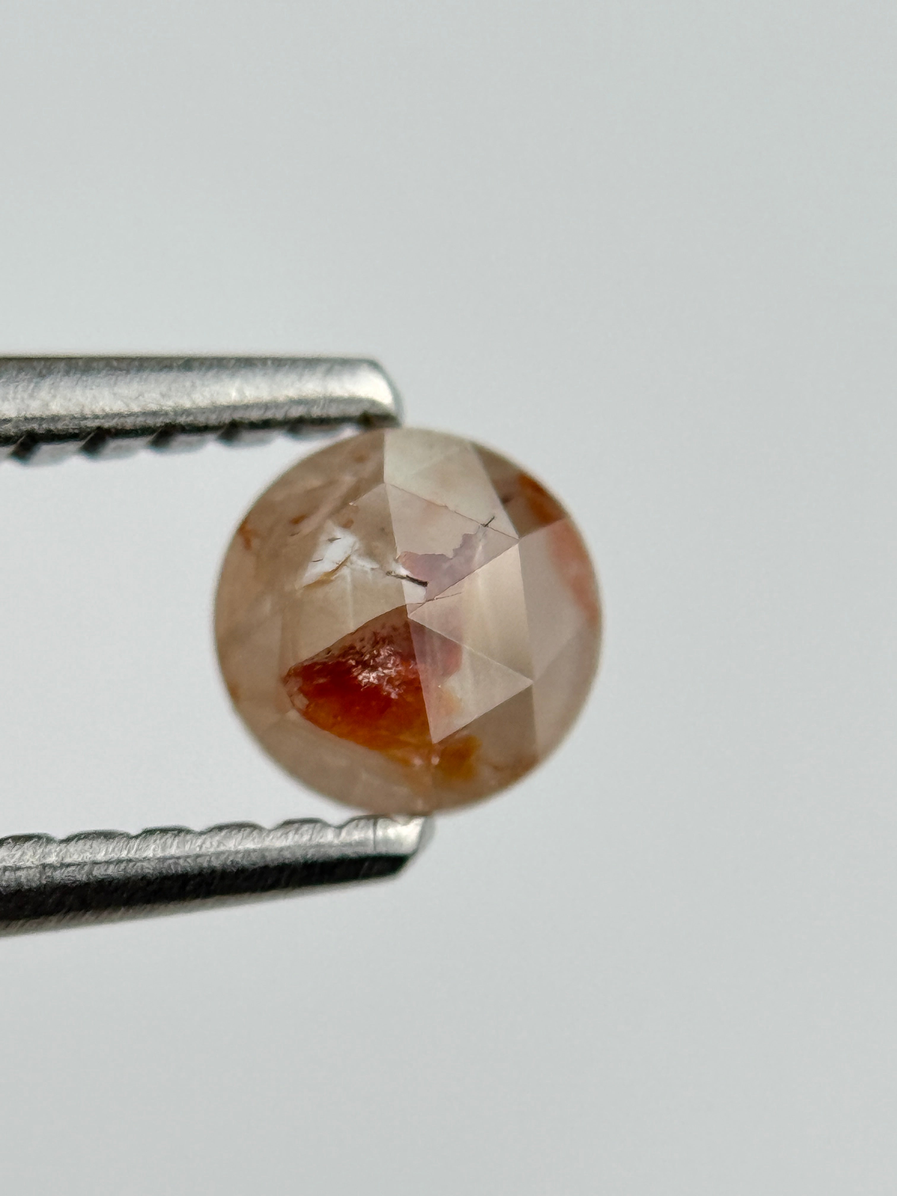 0.32 Ct Round Rose Cut Red Natural Salt and Pepper Diamond