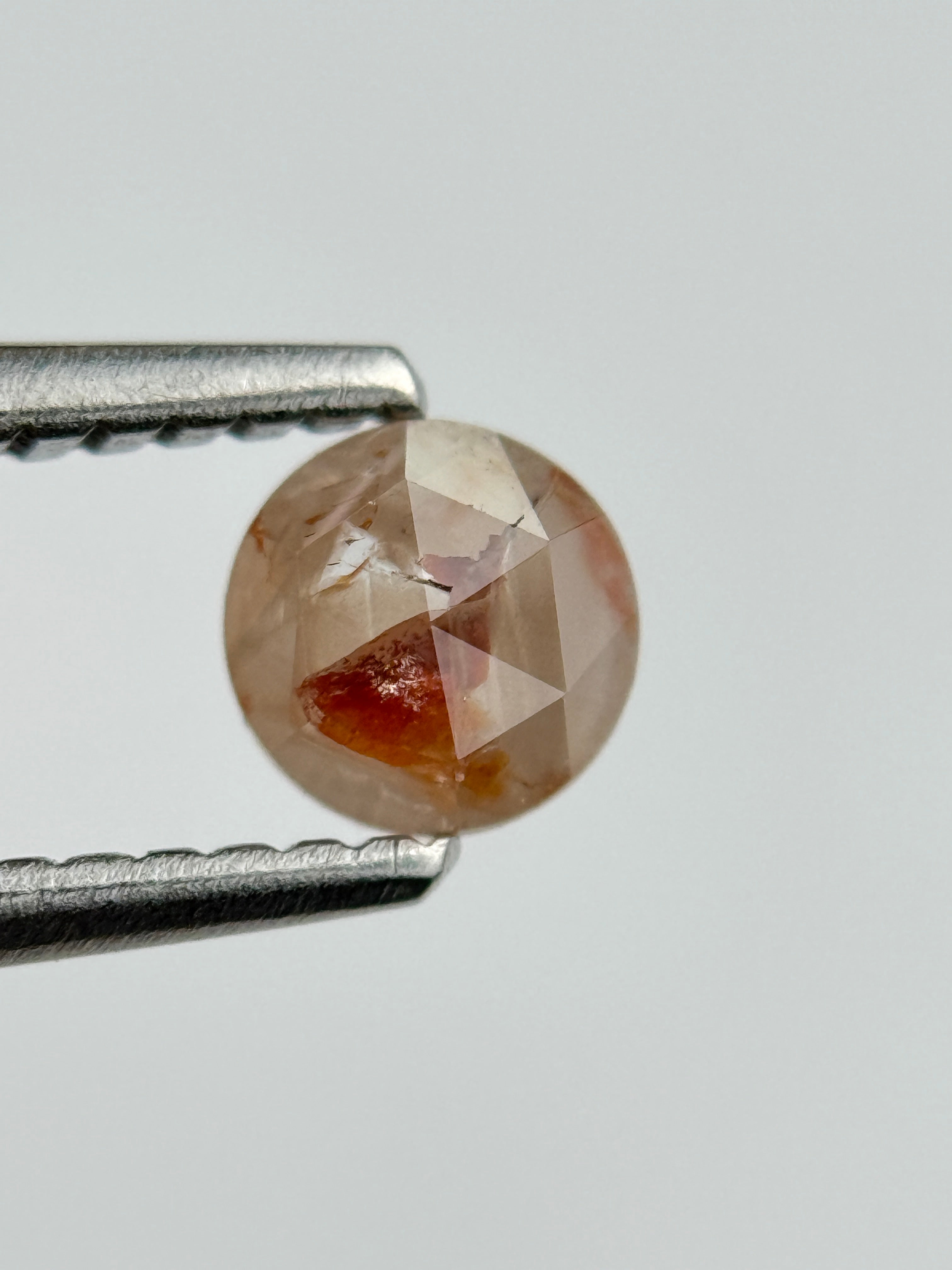 0.32 Ct Round Rose Cut Red Natural Salt and Pepper Diamond