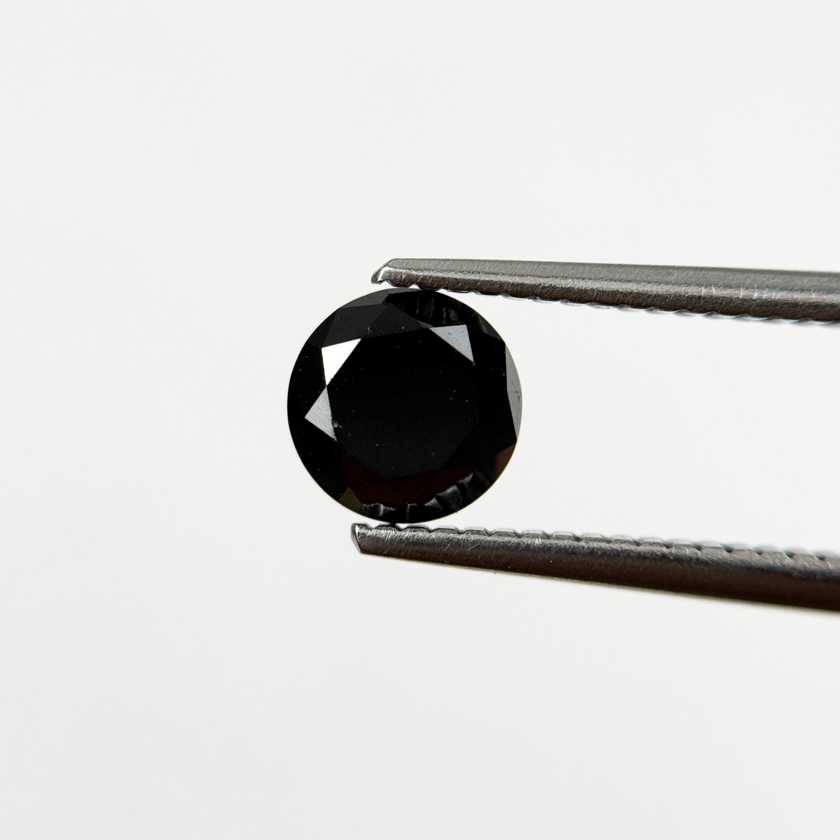 1.47 Ct Round Brilliant Cut Black Natural Salt and Pepper Diamond