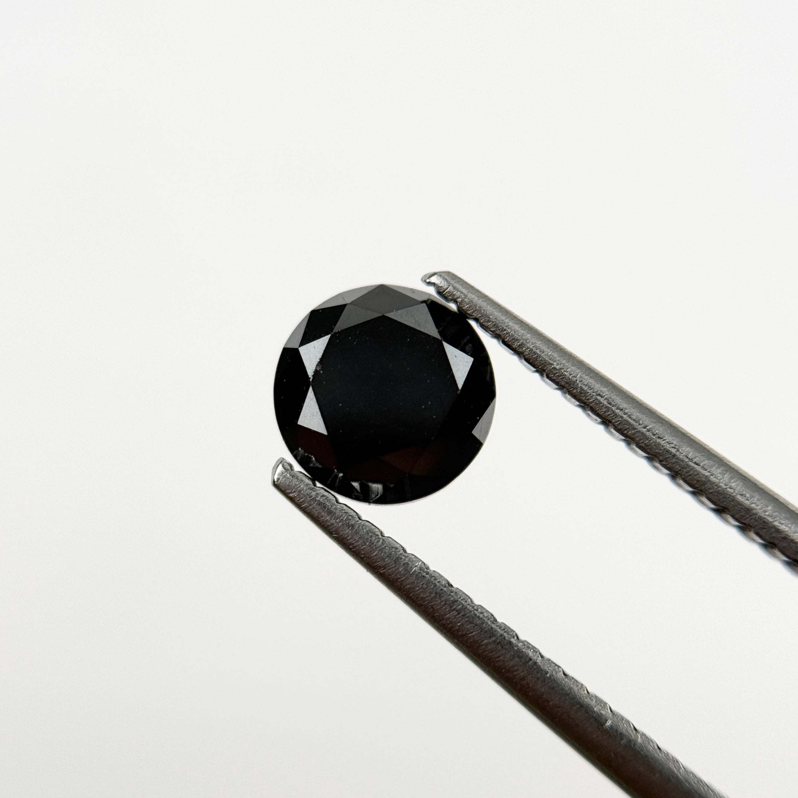 1.47 Ct Round Brilliant Cut Black Natural Salt and Pepper Diamond