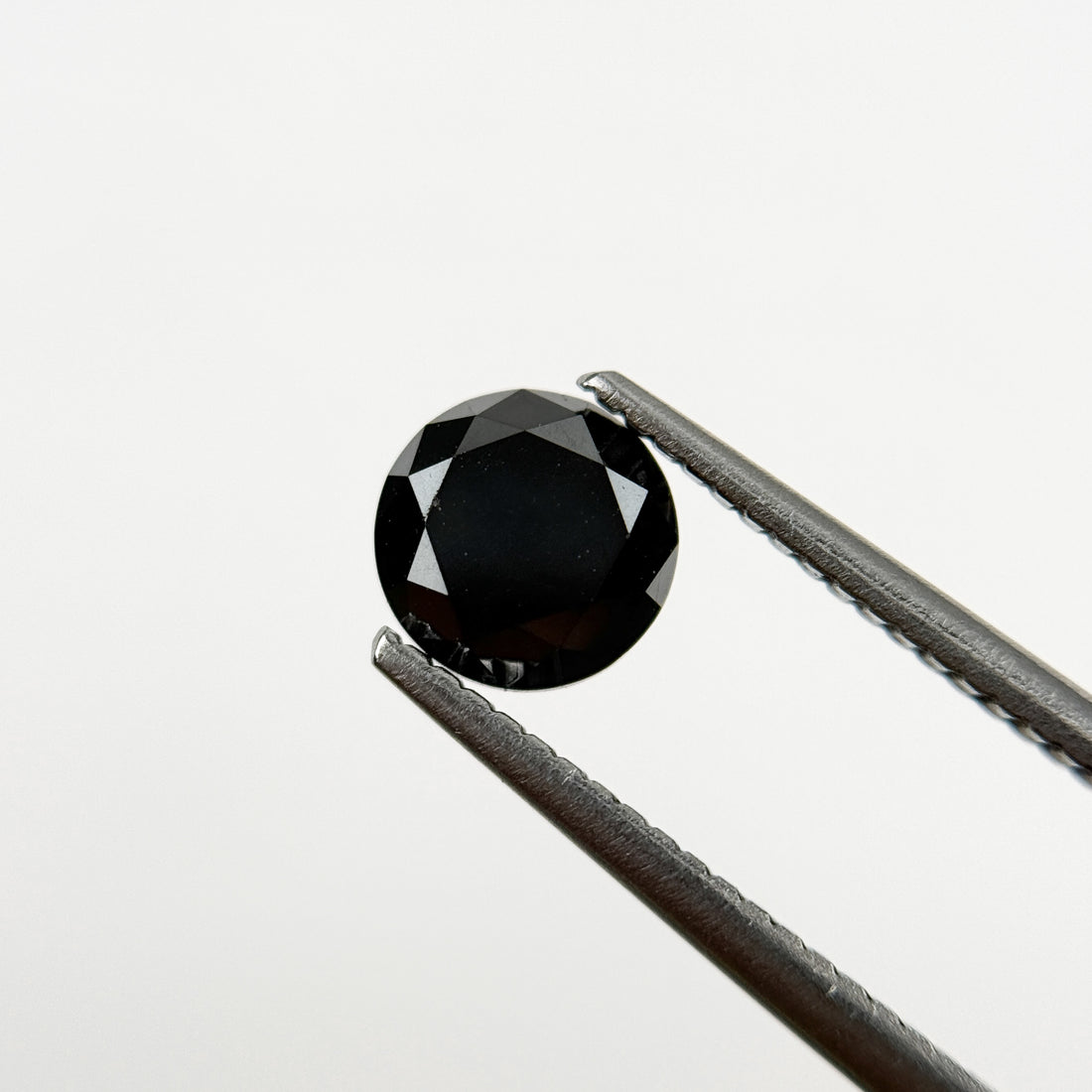 1.47 Ct Round Brilliant Cut Black Natural Salt and Pepper Diamond