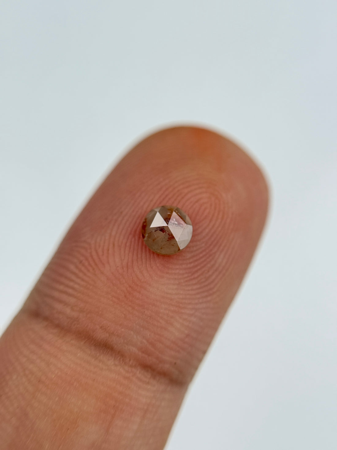 0.32 Ct Round Rose Cut Red Natural Salt and Pepper Diamond