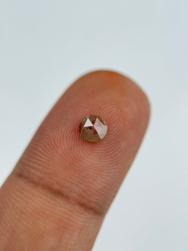 0.32 Ct Round Rose Cut Red Natural Salt and Pepper Diamond