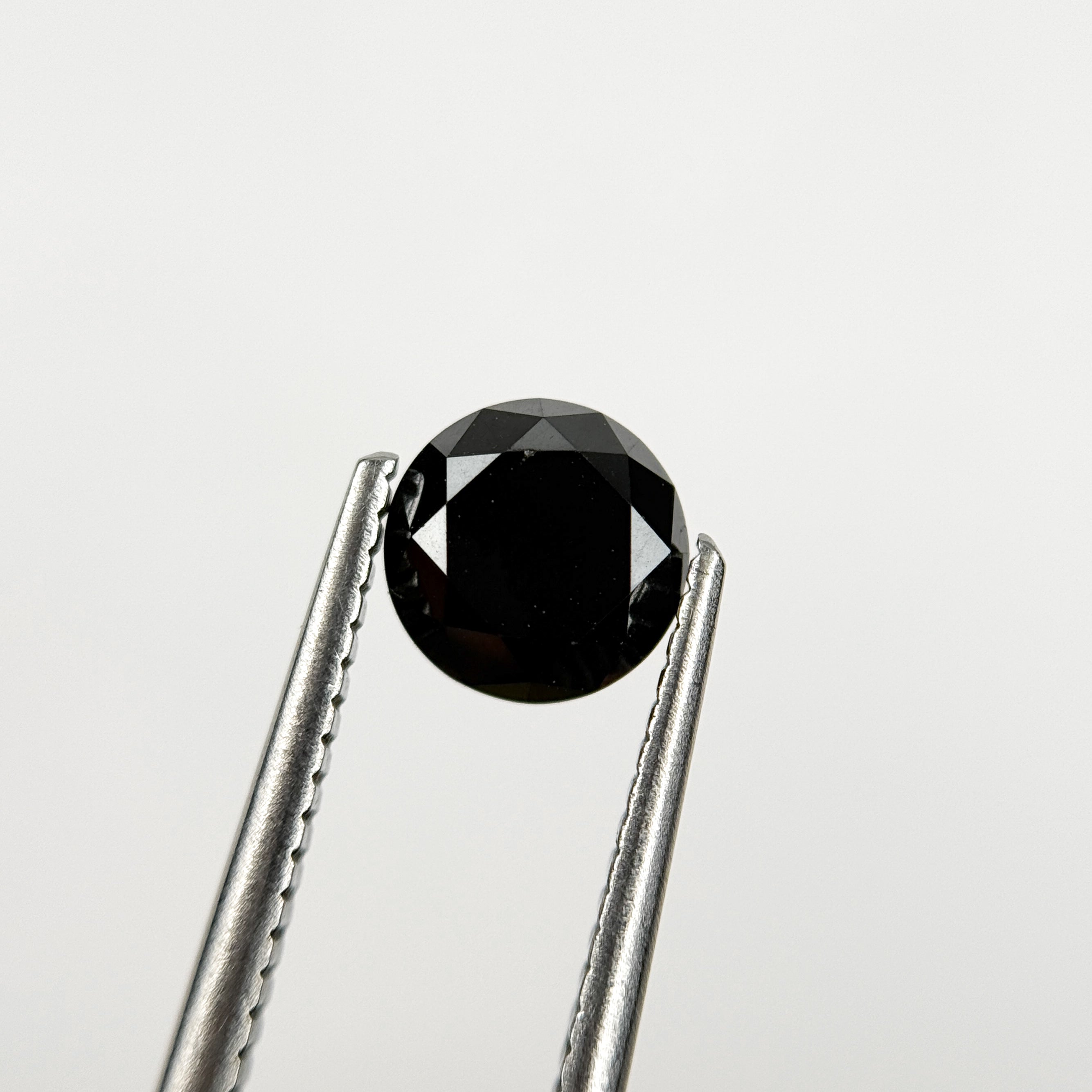 1.47 Ct Round Brilliant Cut Black Natural Salt and Pepper Diamond