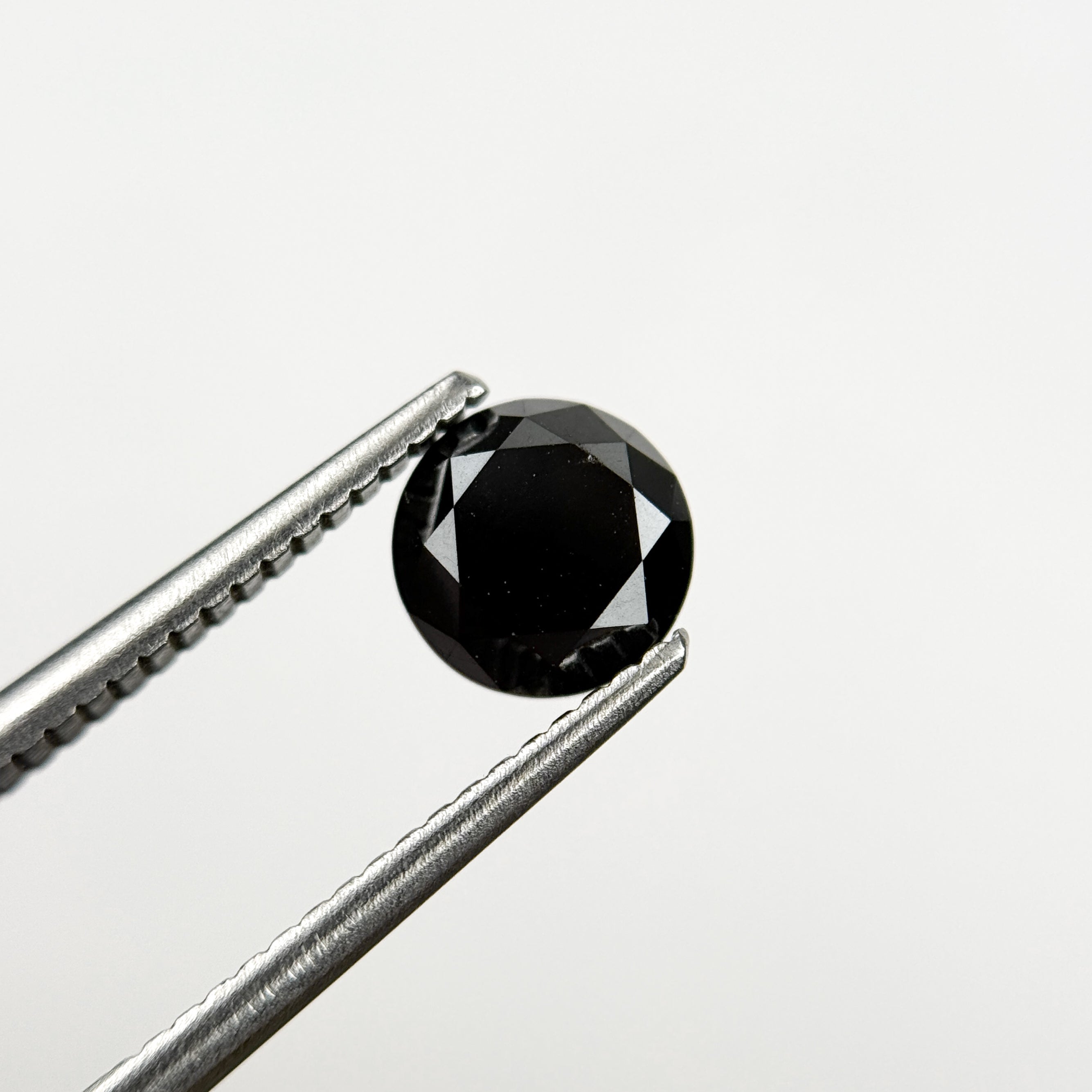 1.47 Ct Round Brilliant Cut Black Natural Salt and Pepper Diamond