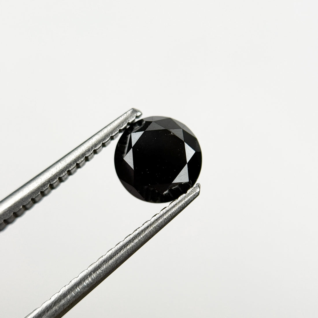 1.47 Ct Round Brilliant Cut Black Natural Salt and Pepper Diamond