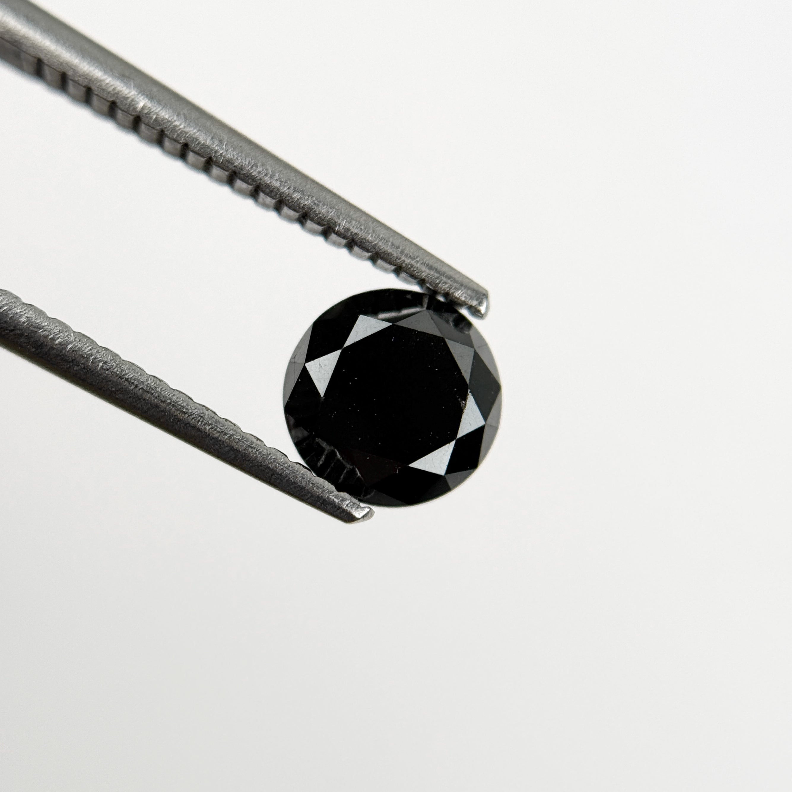 1.47 Ct Round Brilliant Cut Black Natural Salt and Pepper Diamond