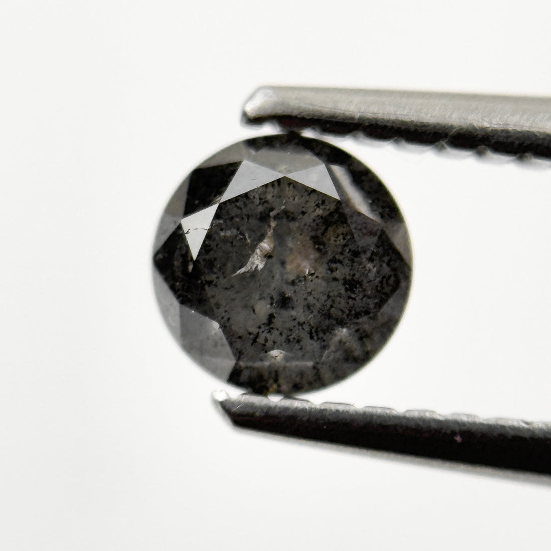 5 MM Round Brilliant Cut Grey Natural Minimalist Salt and Pepper Diamond