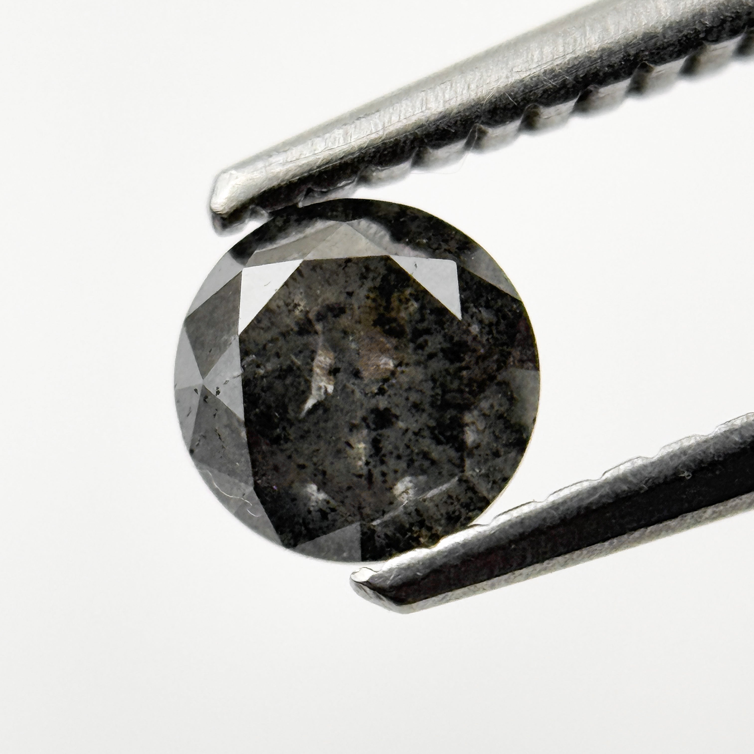 5 MM Round Brilliant Cut Grey Natural Minimalist Salt and Pepper Diamond