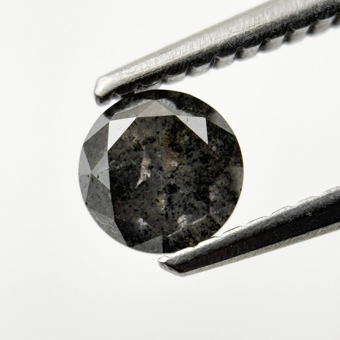 5 MM Round Brilliant Cut Grey Natural Minimalist Salt and Pepper Diamond