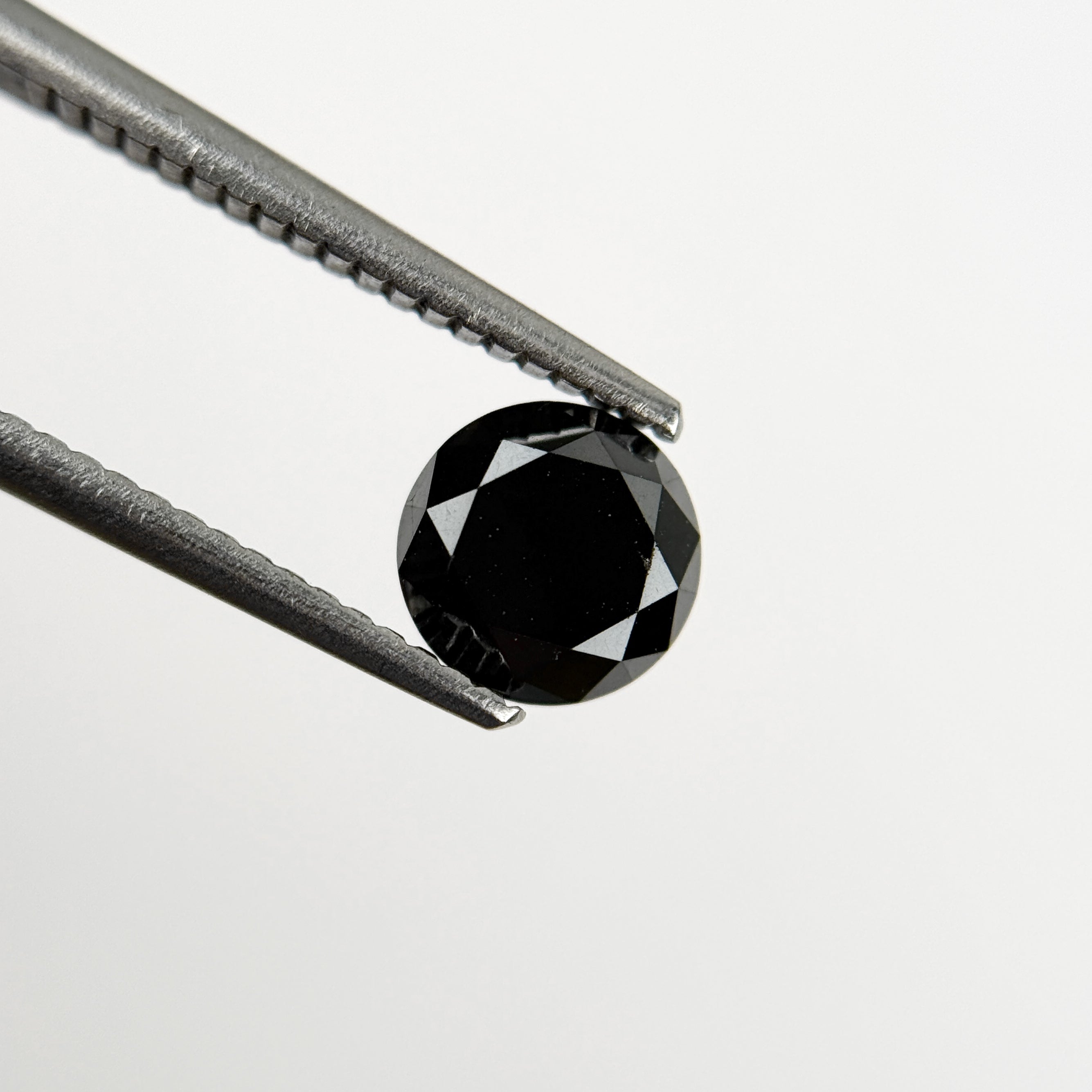 1.47 Ct Round Brilliant Cut Black Natural Salt and Pepper Diamond