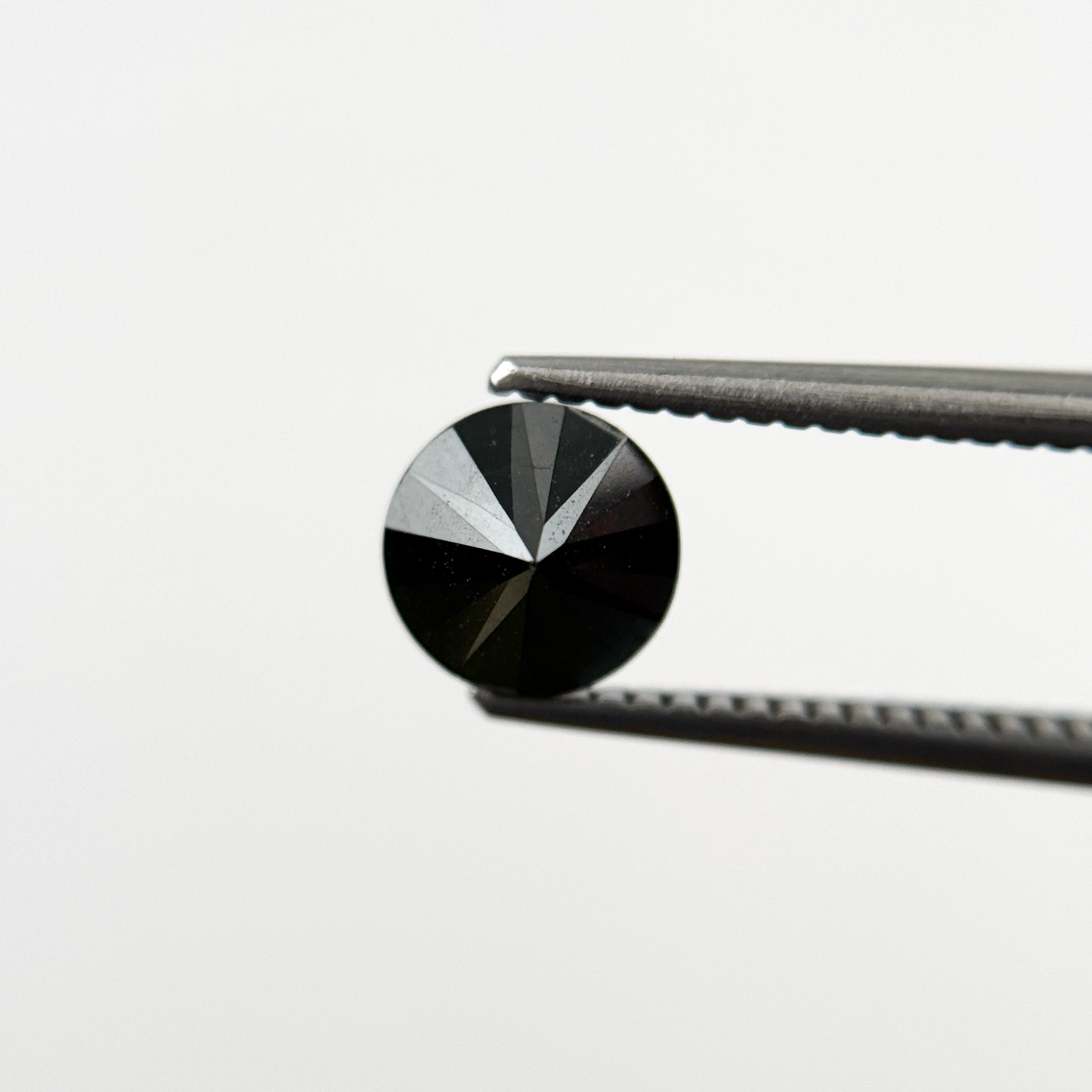 1.47 Ct Round Brilliant Cut Black Natural Salt and Pepper Diamond