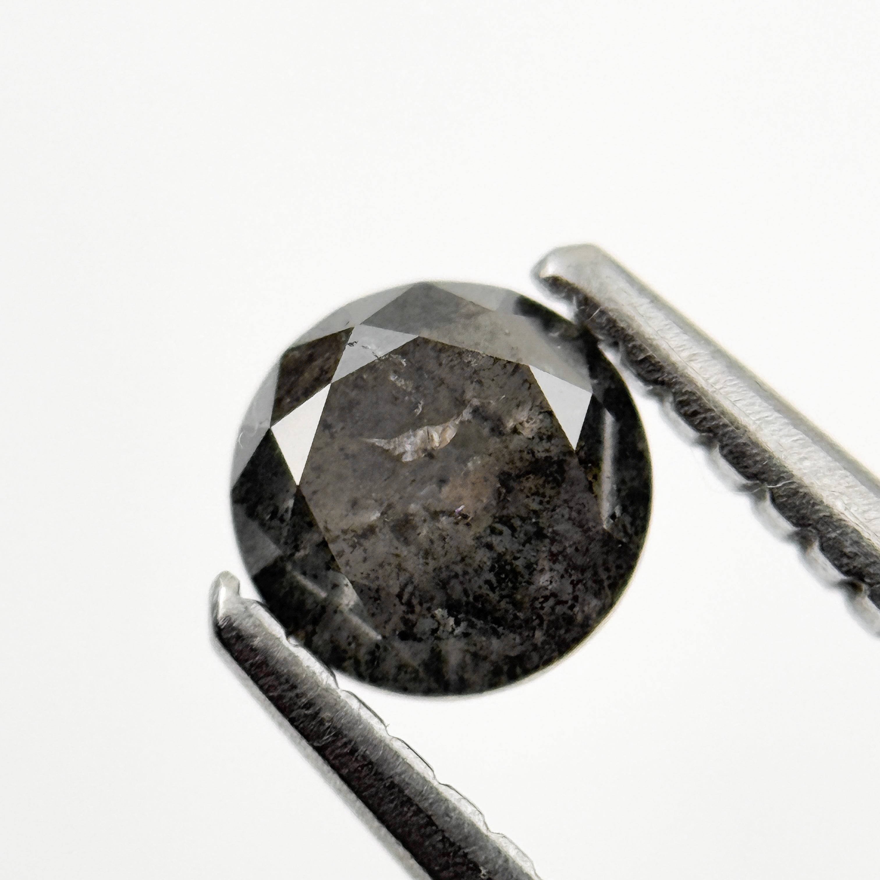 5 MM Round Brilliant Cut Grey Natural Minimalist Salt and Pepper Diamond
