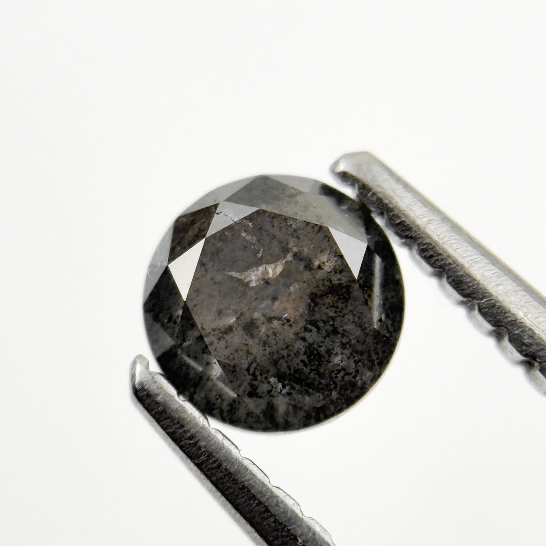 5 MM Round Brilliant Cut Grey Natural Minimalist Salt and Pepper Diamond