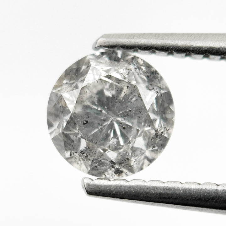 0.98 Ct Round Brilliant Cut Grey Natural Galaxy Diamond