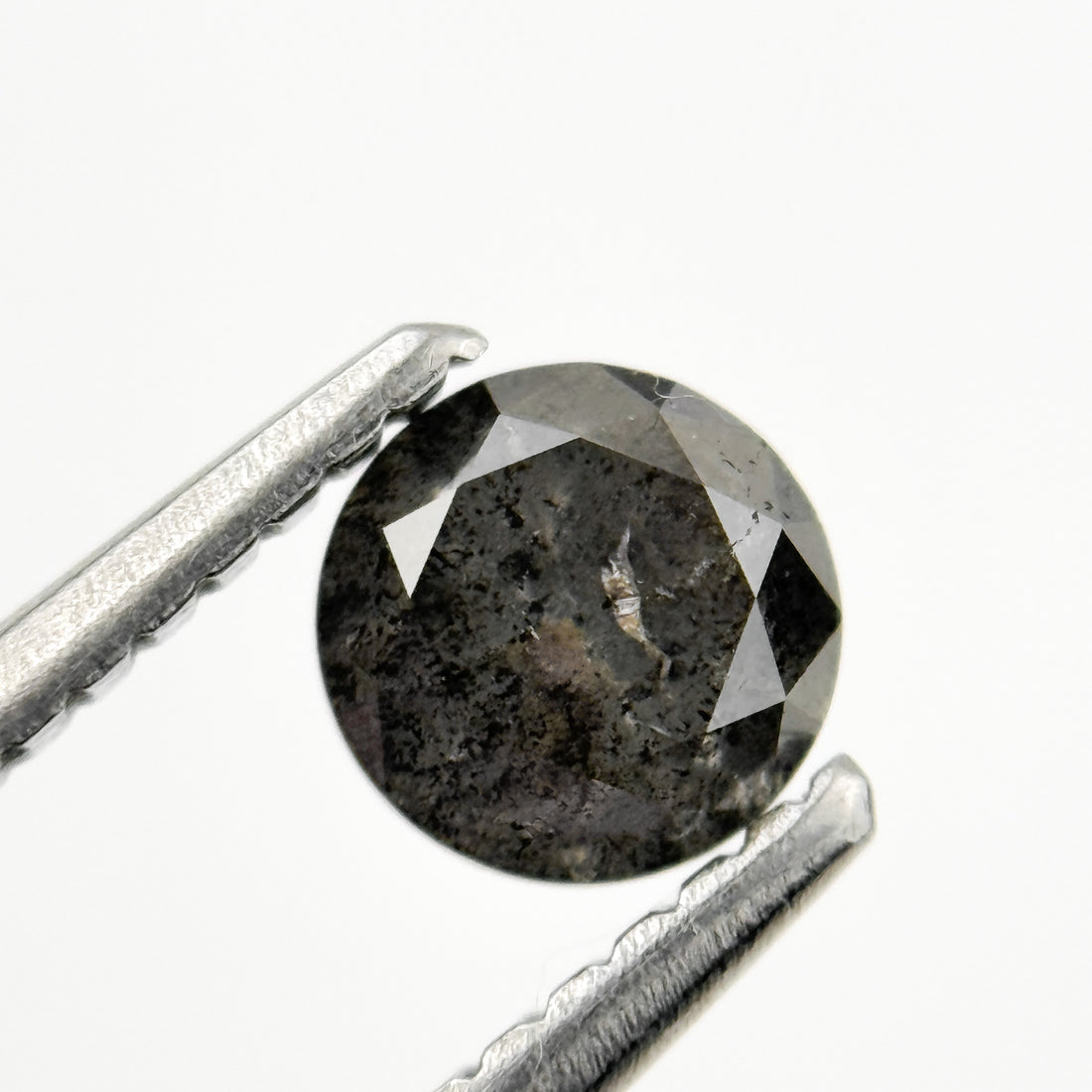 5 MM Round Brilliant Cut Grey Natural Minimalist Salt and Pepper Diamond