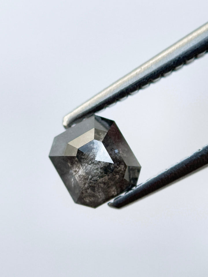 0.80 Ct Emerald Rose Cut Grey Natural Vintage Diamond