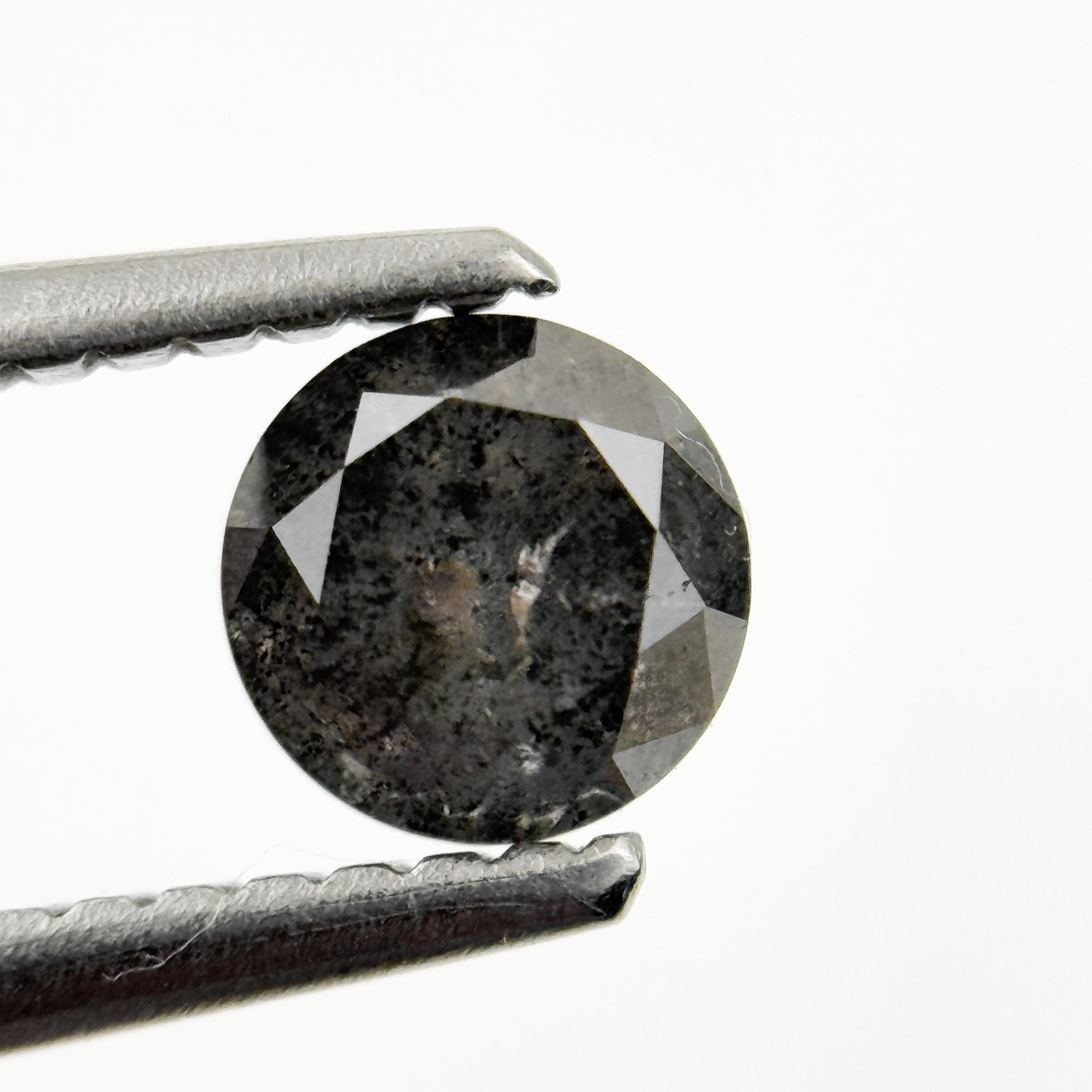 5 MM Round Brilliant Cut Grey Natural Minimalist Salt and Pepper Diamond