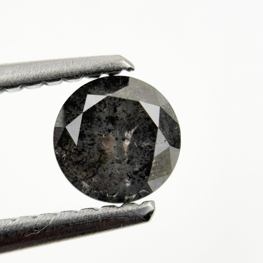 5 MM Round Brilliant Cut Grey Natural Minimalist Salt and Pepper Diamond