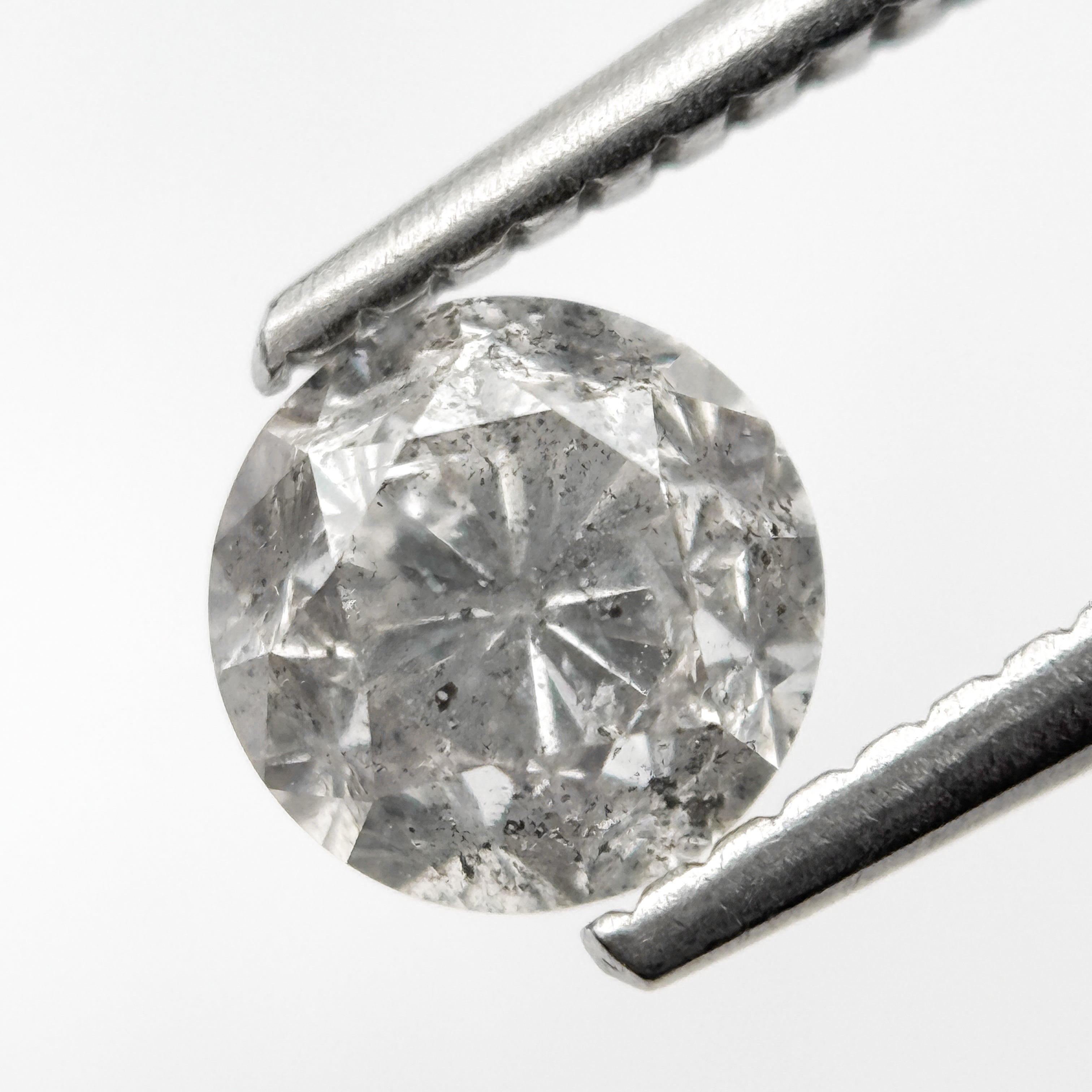 0.98 Ct Round Brilliant Cut Grey Natural Galaxy Diamond