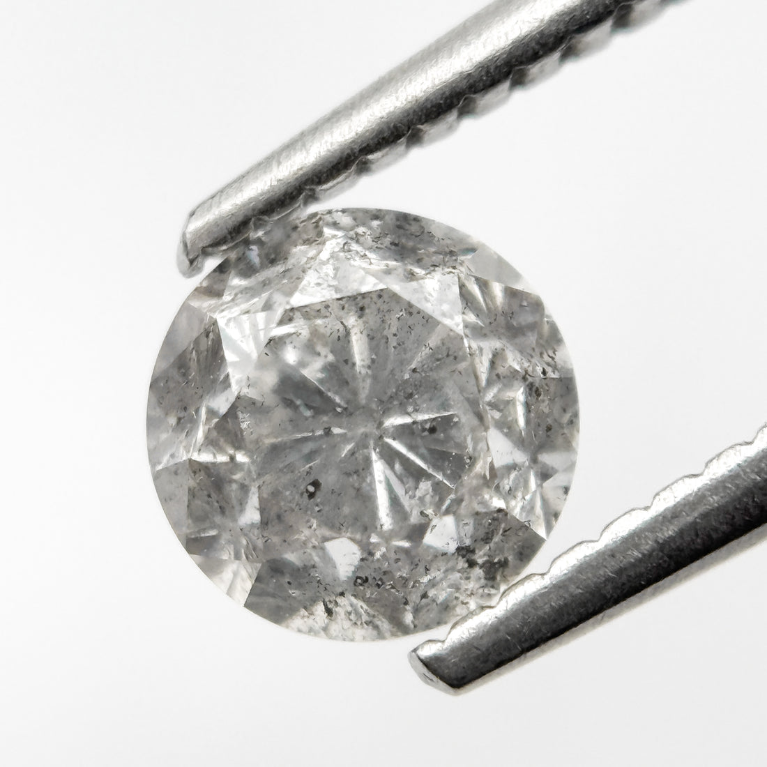 0.98 Ct Round Brilliant Cut Grey Natural Galaxy Diamond